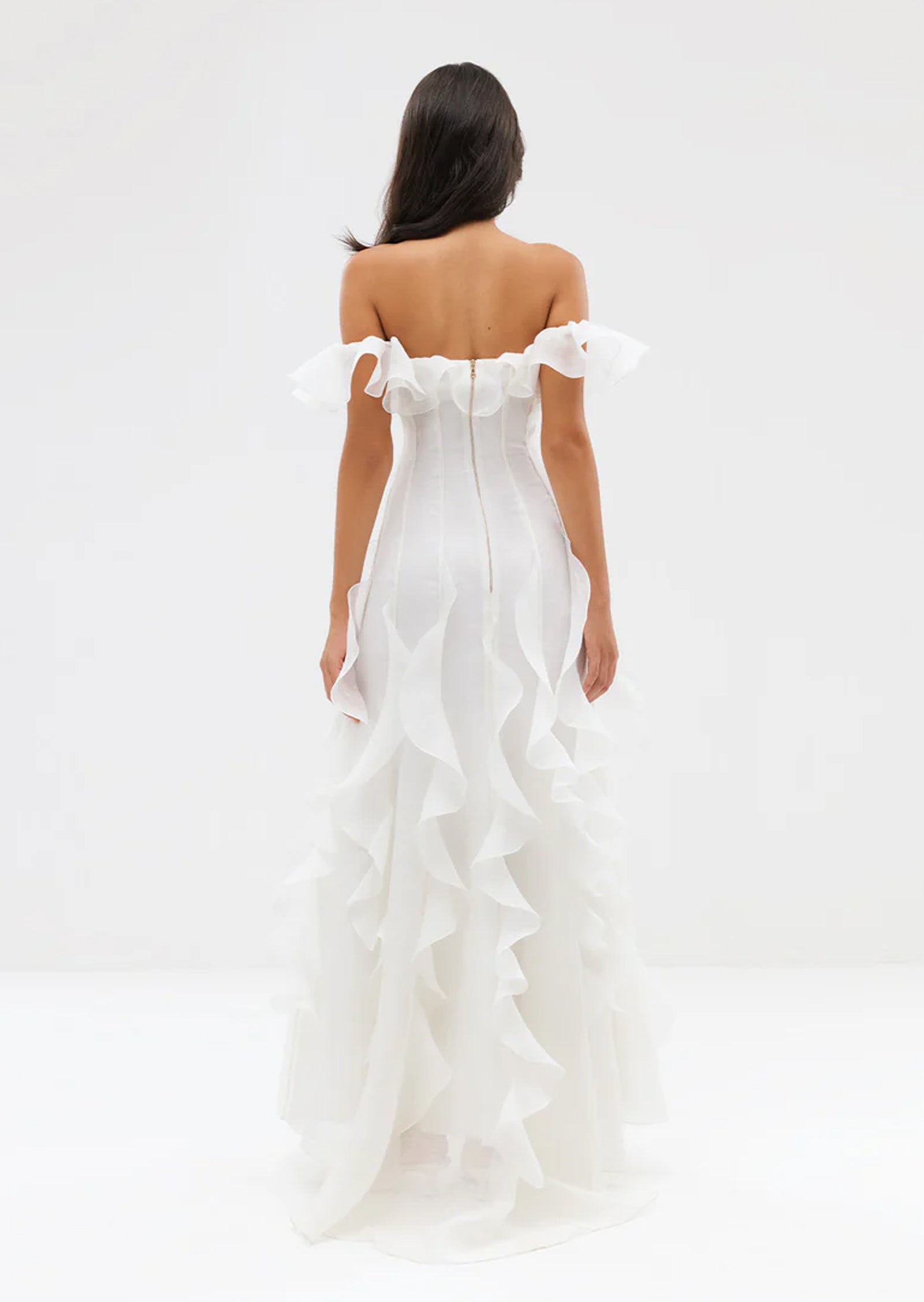 Midikleid in A-Linie mit Blumenmuster und Laternenärmeln
