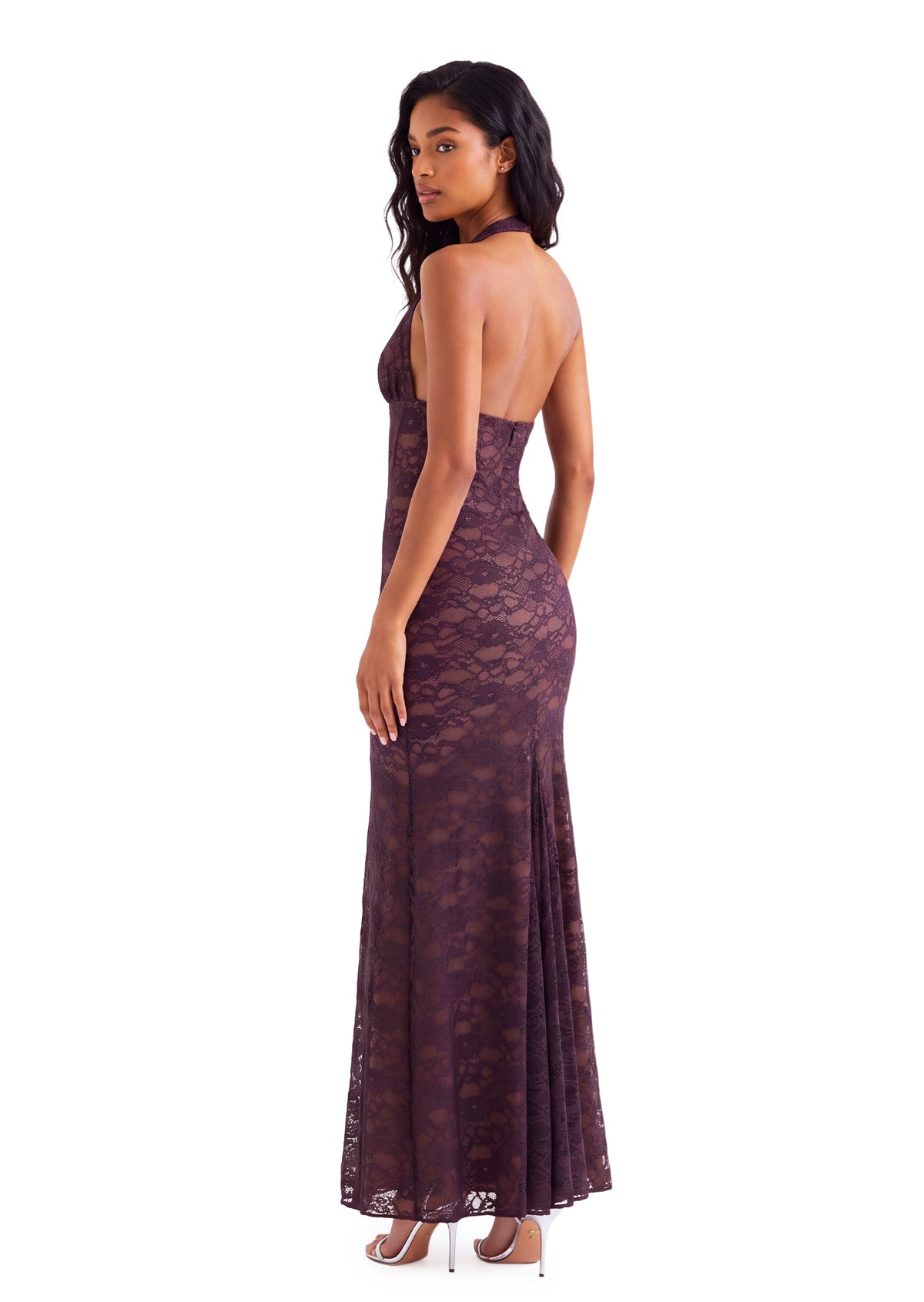 Midikleid in A-Linie mit Blumenmuster und Laternenärmeln