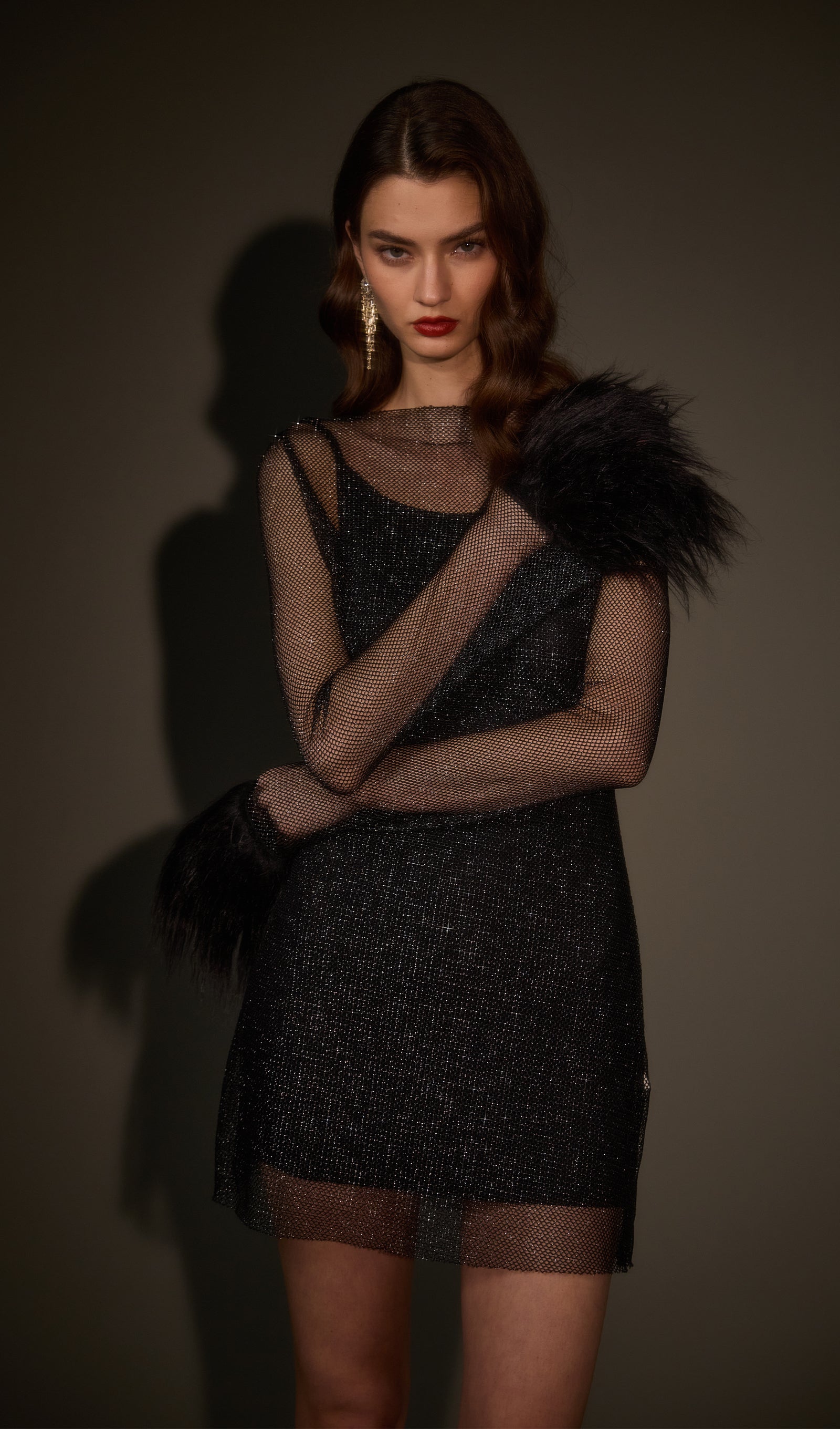 Sheer  Mini Dress in Black (Final Sale-US Only)