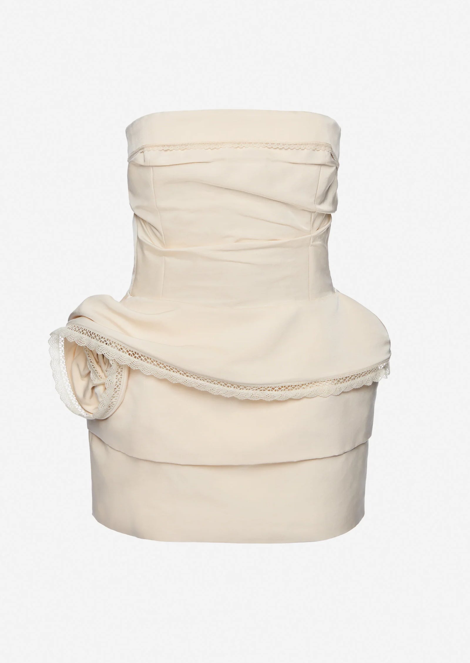 Dinan Strapless Corset Mini Dress In Ivory