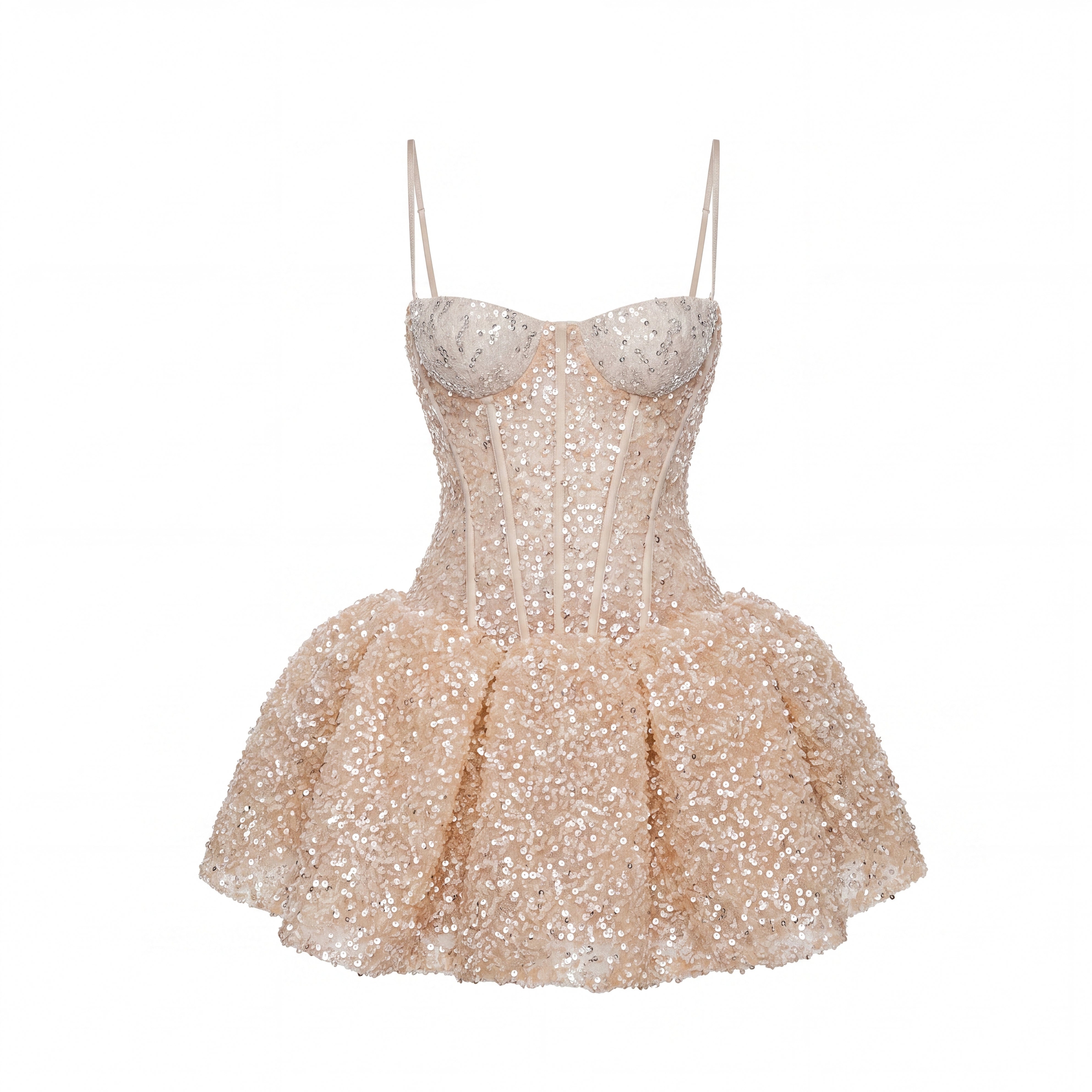 Midikleid in A-Linie mit Blumenmuster und Laternenärmeln