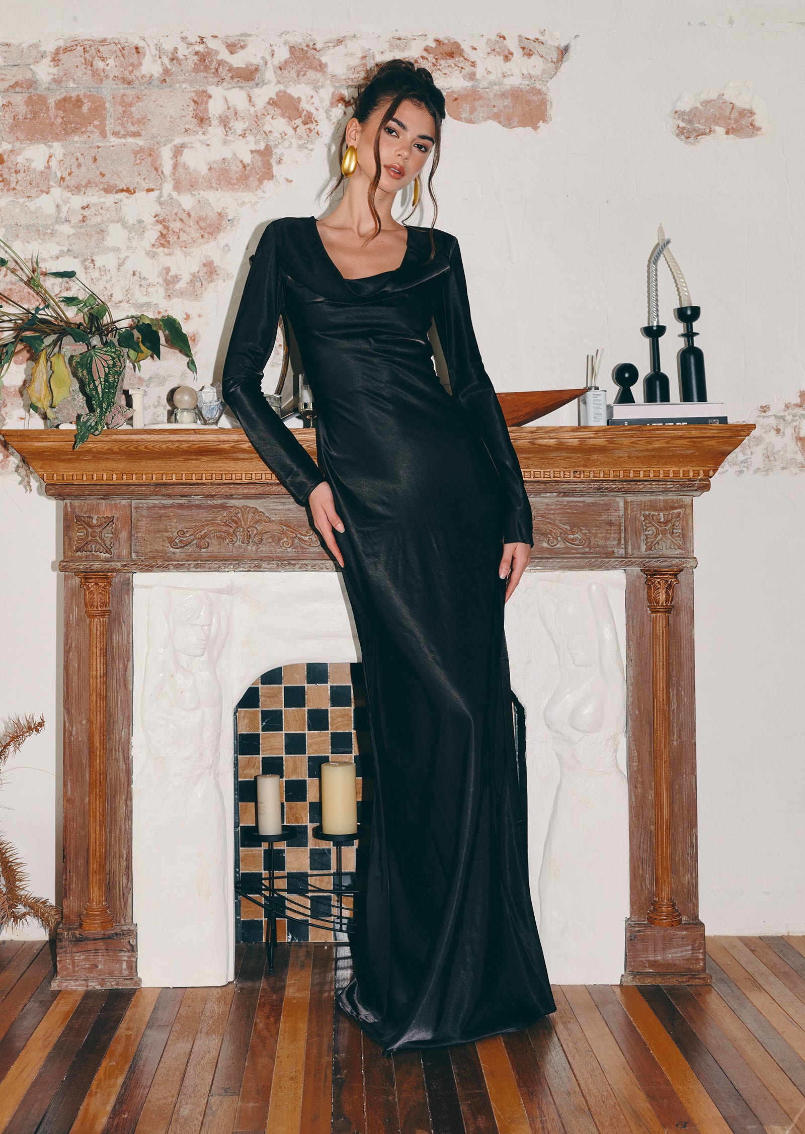Midikleid in A-Linie mit Blumenmuster und Laternenärmeln