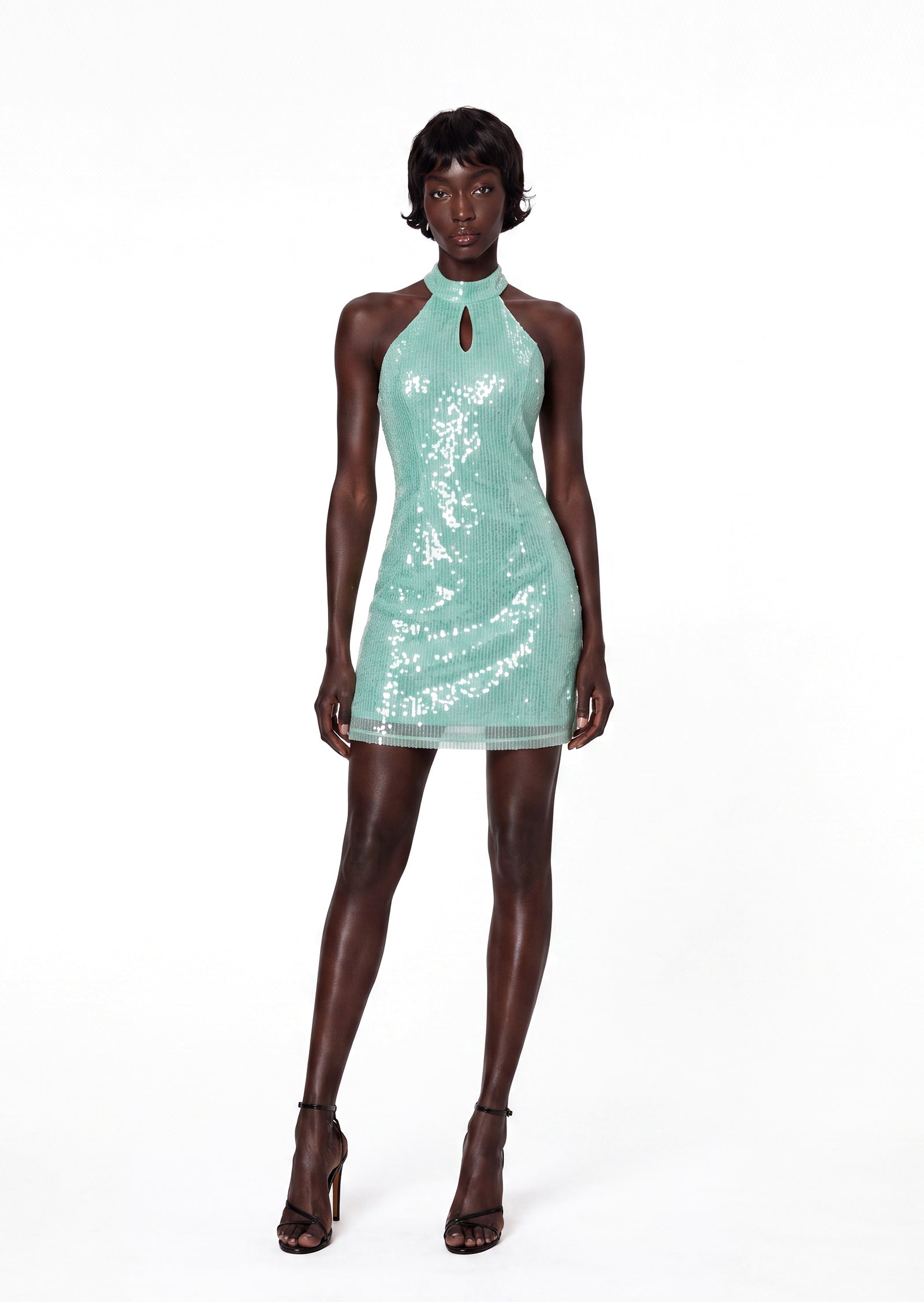 Midikleid in A-Linie mit Blumenmuster und Laternenärmeln