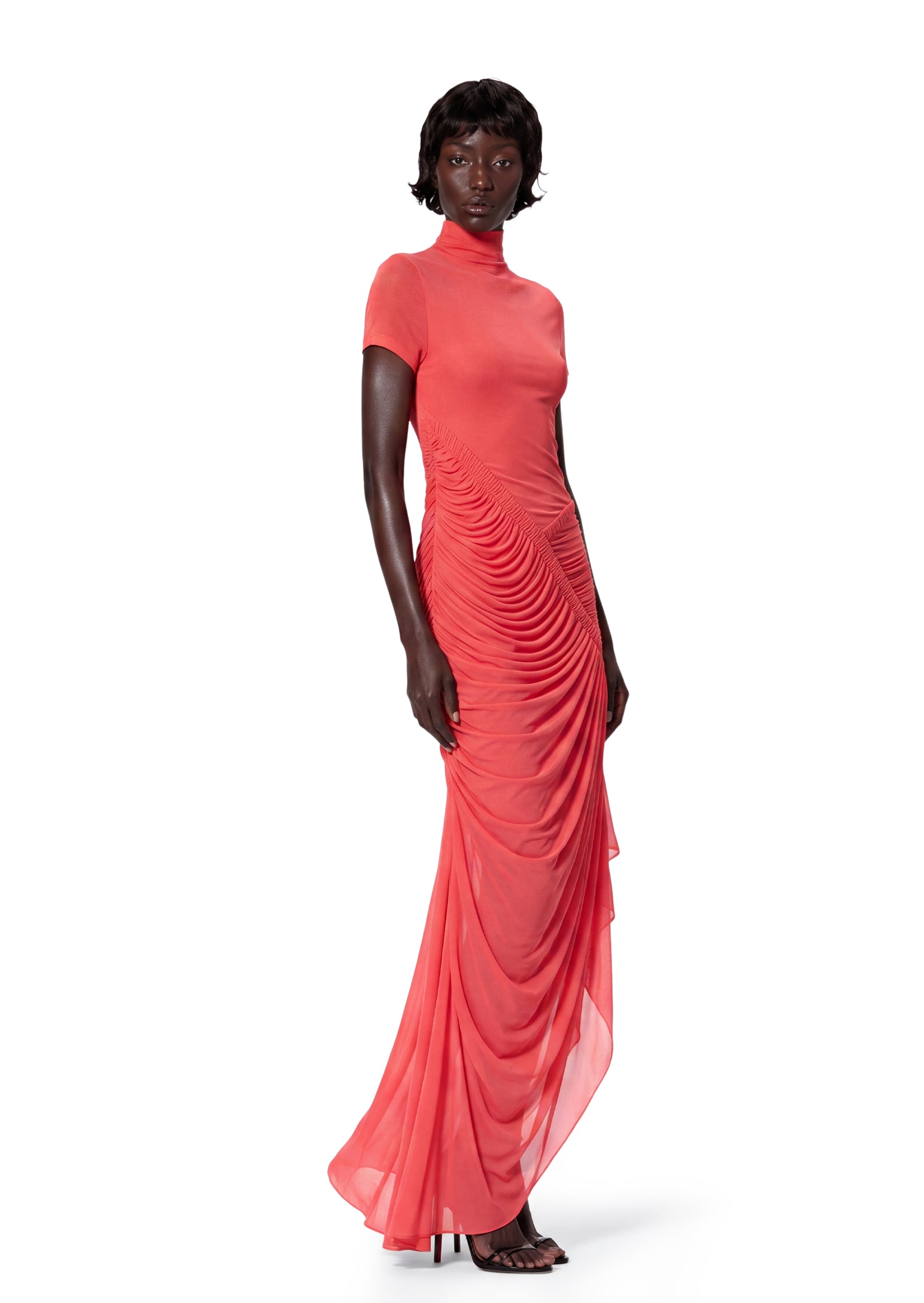 Jacquez Short Sleeved Turtleneck Maxi Dress