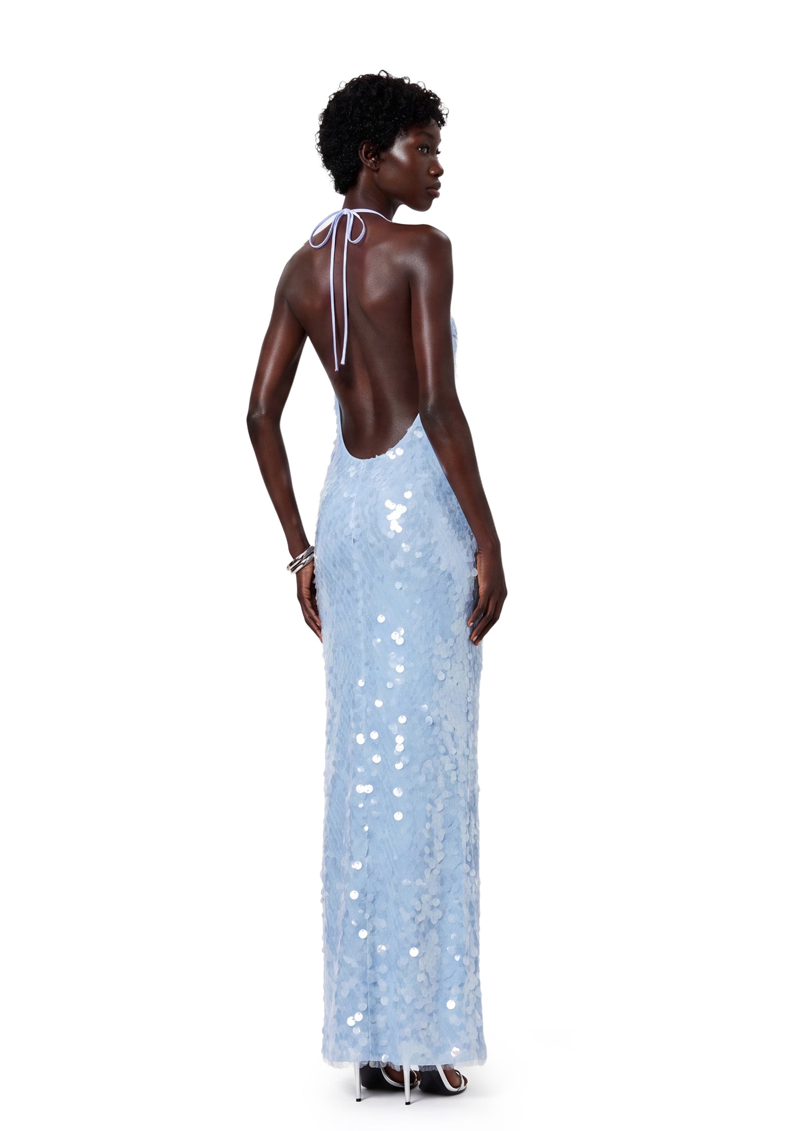 Kadeem Halter Neck Sequined Midi Dress