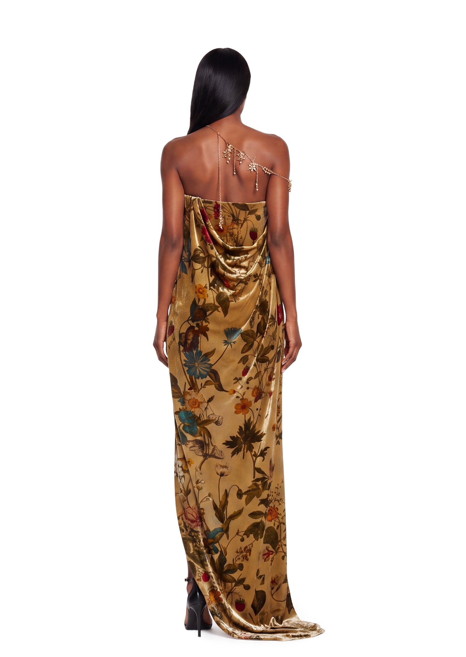 Mabili Strapless Open Back Maxi Dress