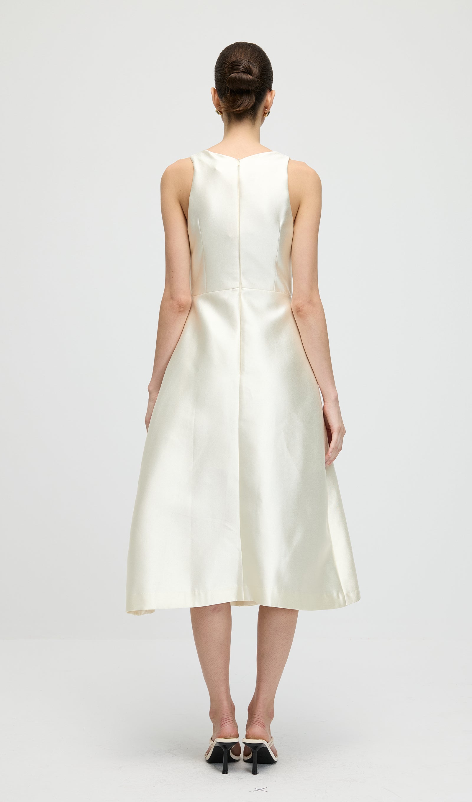 Midikleid in A-Linie mit Blumenmuster und Laternenärmeln