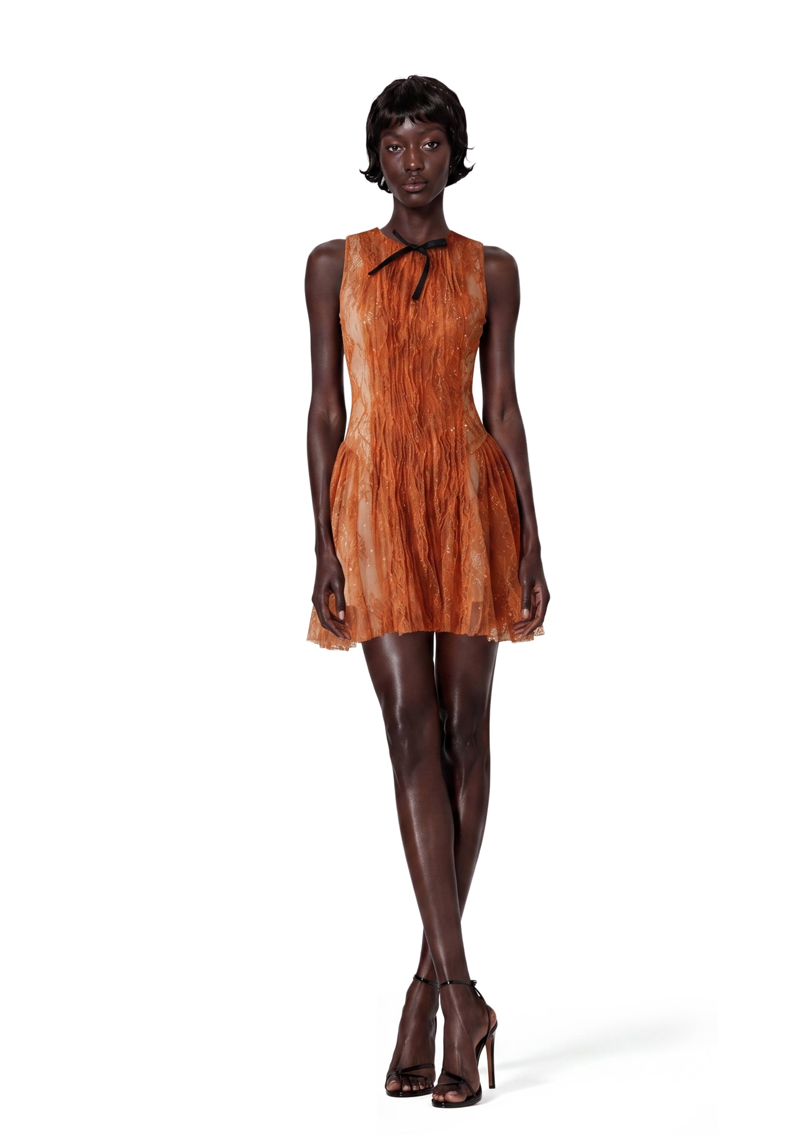 Midikleid in A-Linie mit Blumenmuster und Laternenärmeln