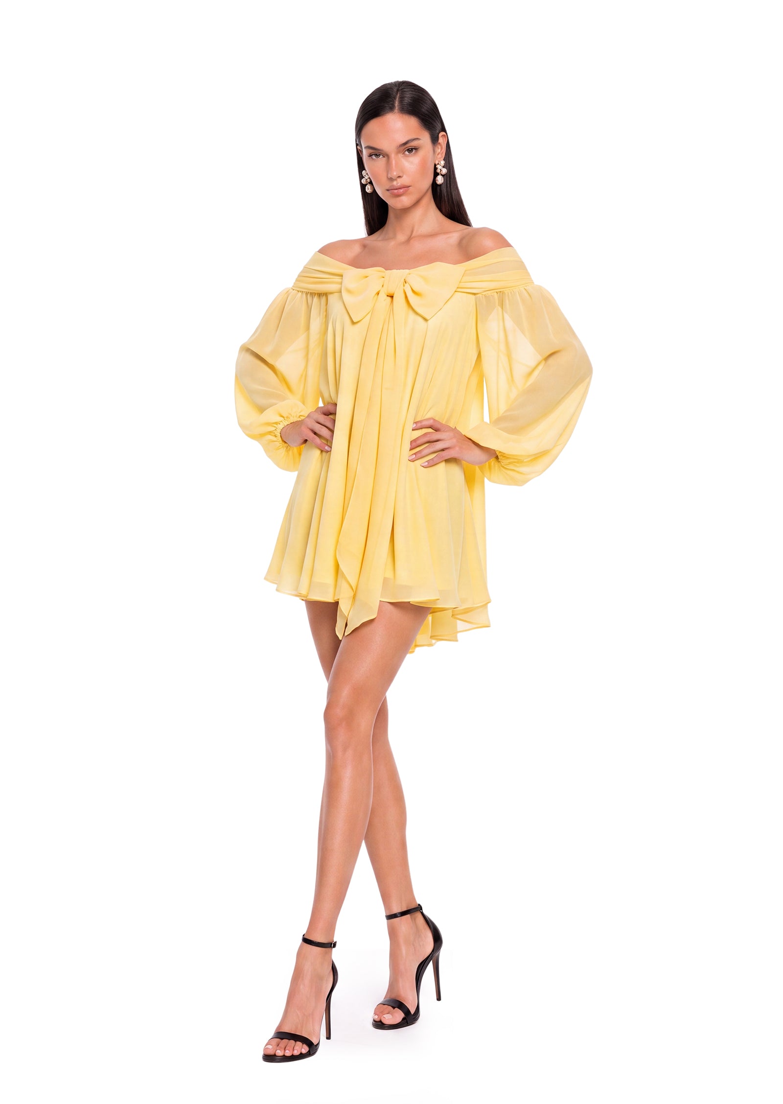 Jabulani Off Shoulder Mini Dress In Yellow