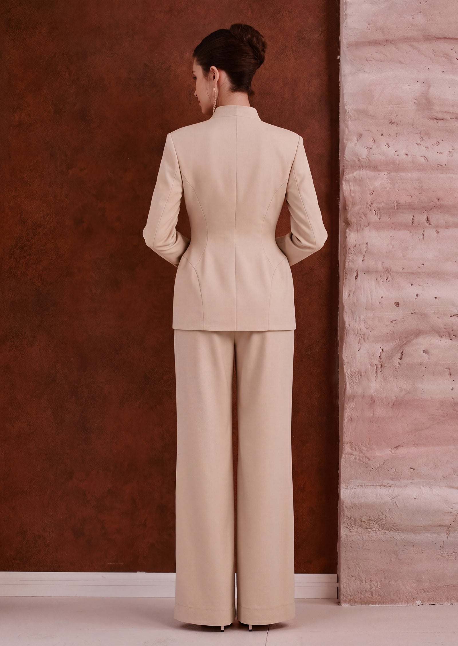 Midikleid in A-Linie mit Blumenmuster und Laternenärmeln