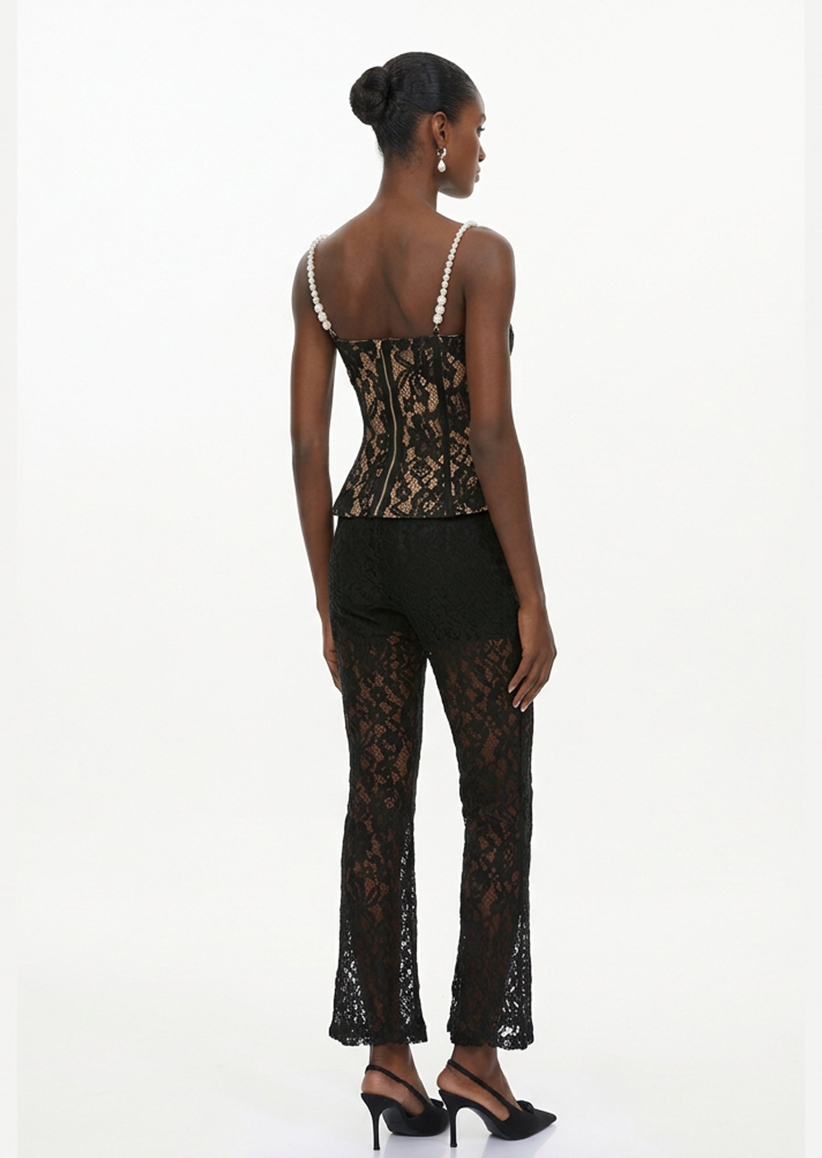 Elise Lace Corset Pants Set