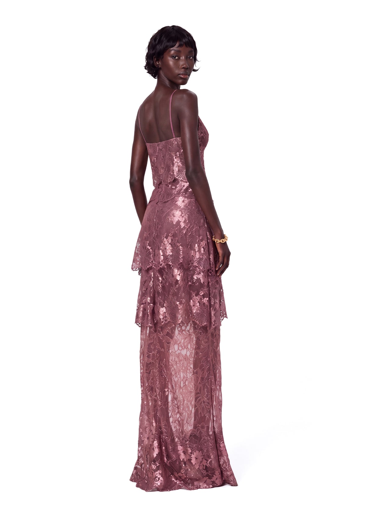 Yogi Ruffled Top & Slit Skirt Set