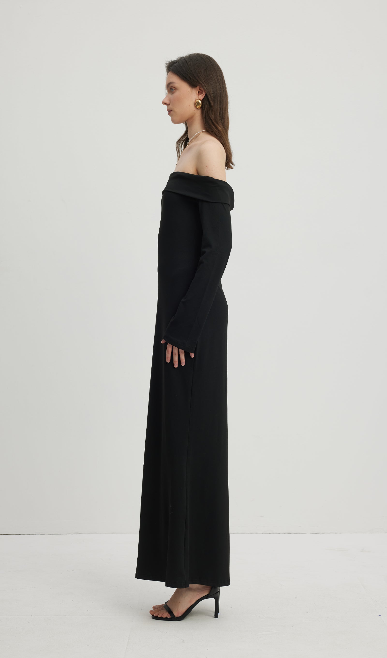 Midikleid in A-Linie mit Blumenmuster und Laternenärmeln