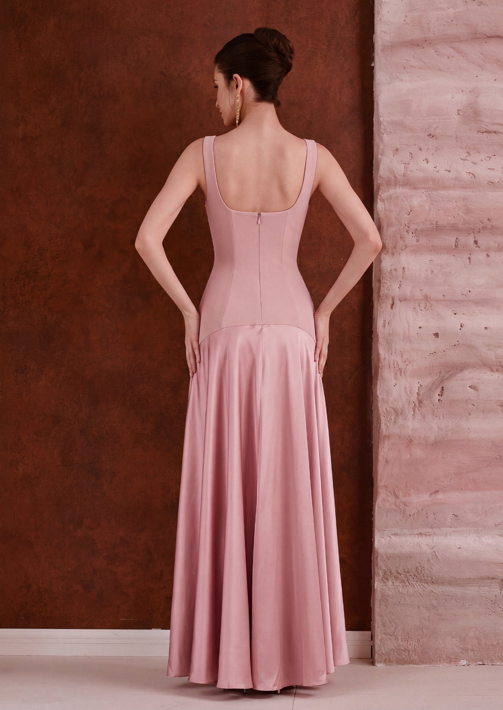 Midikleid in A-Linie mit Blumenmuster und Laternenärmeln