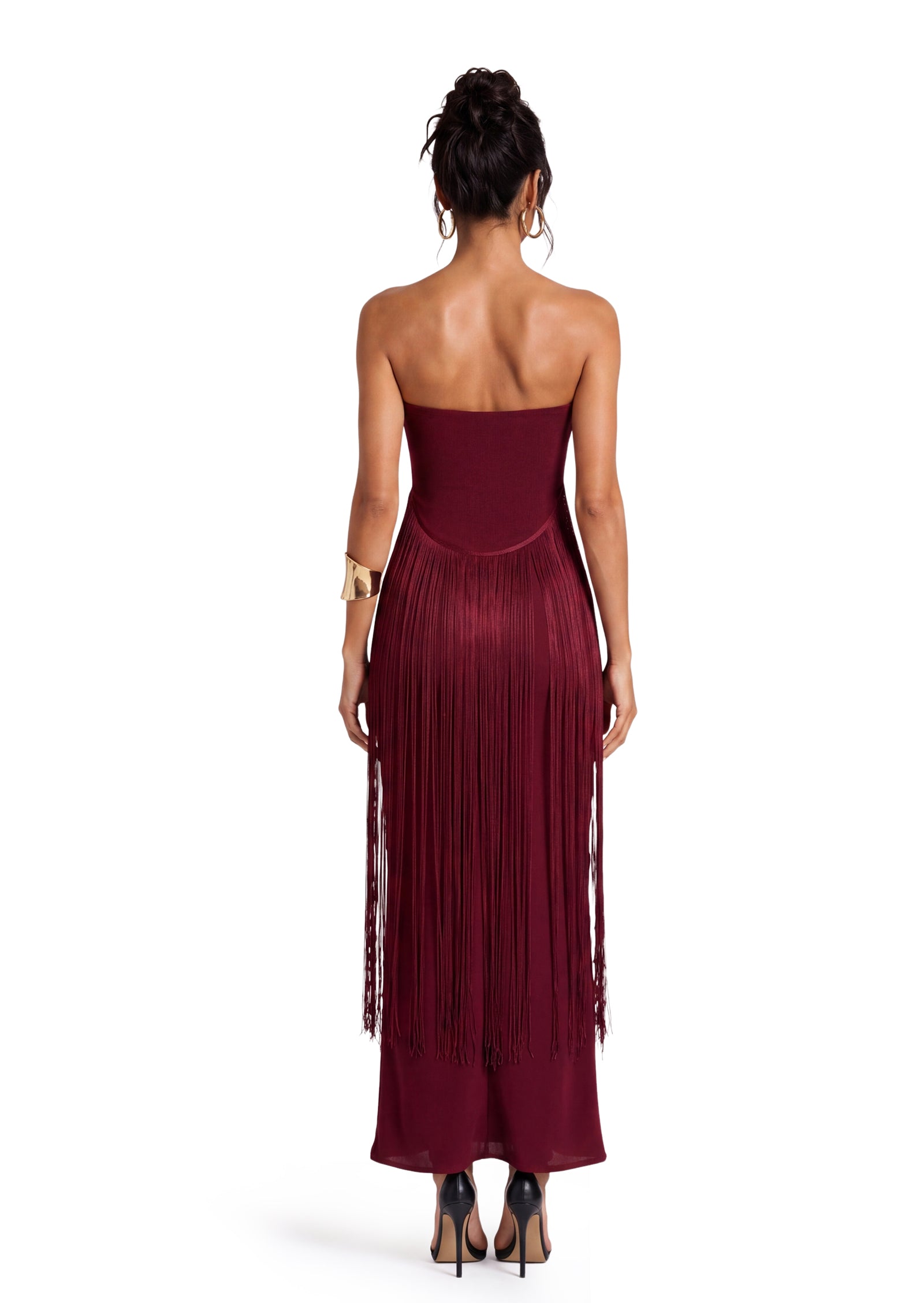 Midikleid in A-Linie mit Blumenmuster und Laternenärmeln