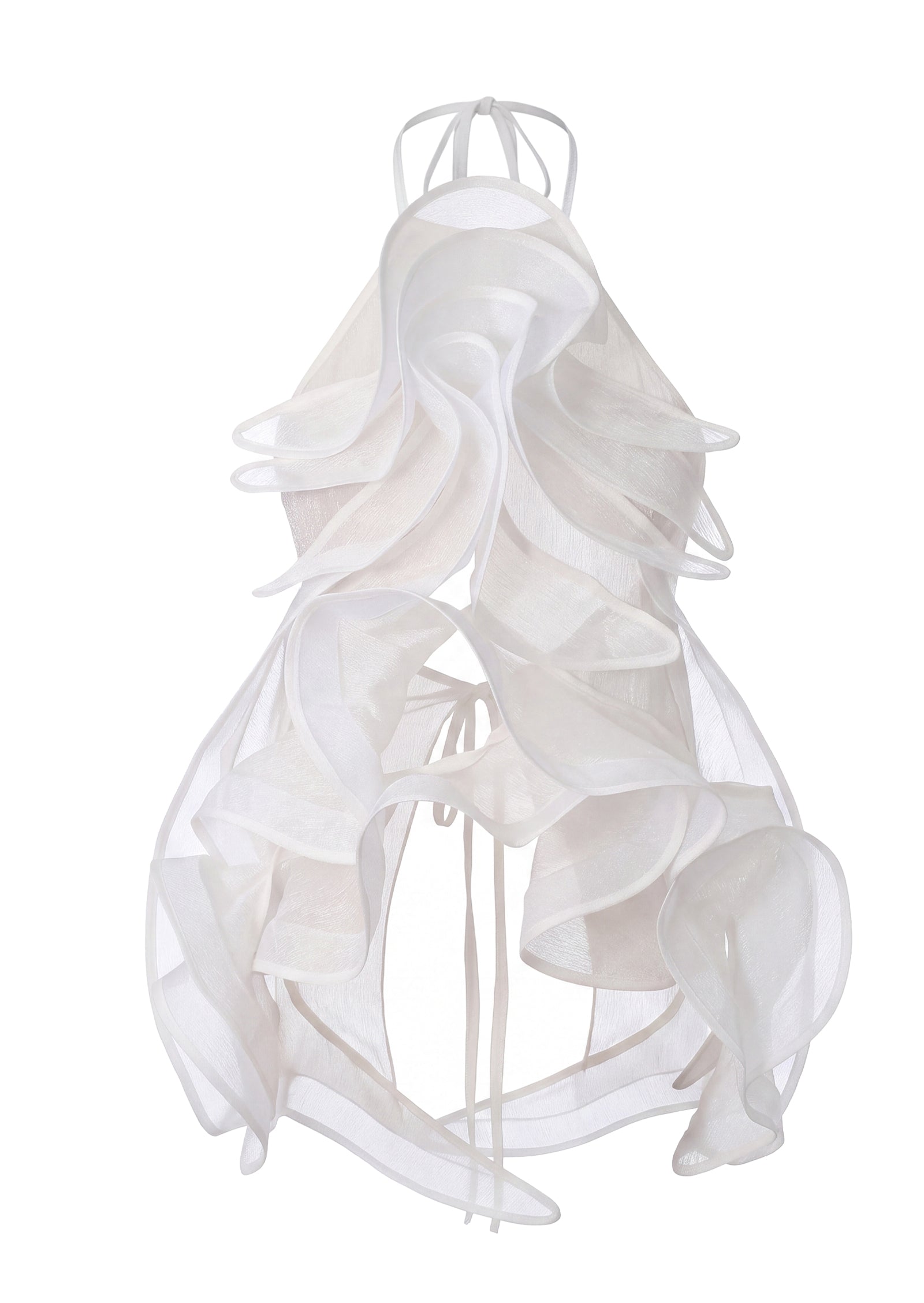 Giichi Halter Neck Sleeveless Ruffle Top