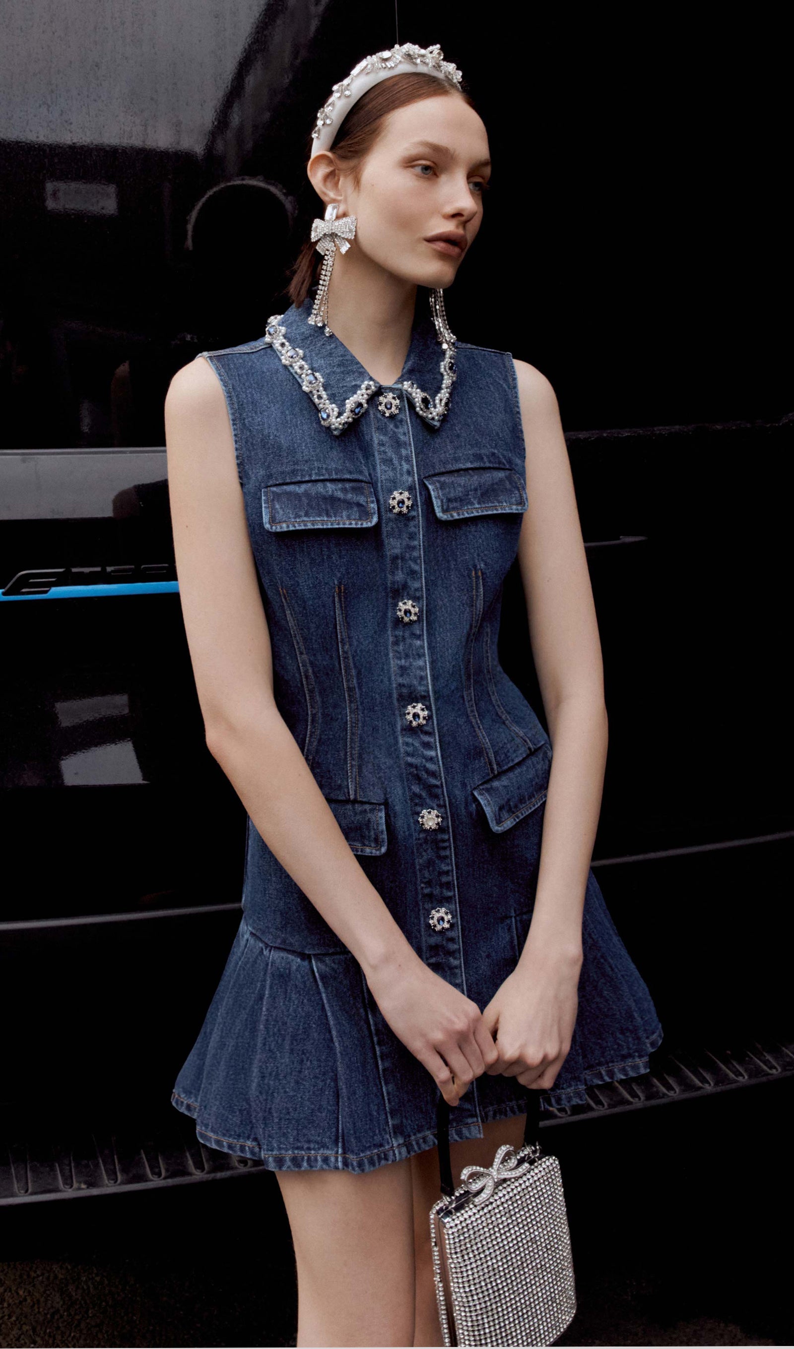 Denim Sleeveless Mini Dress