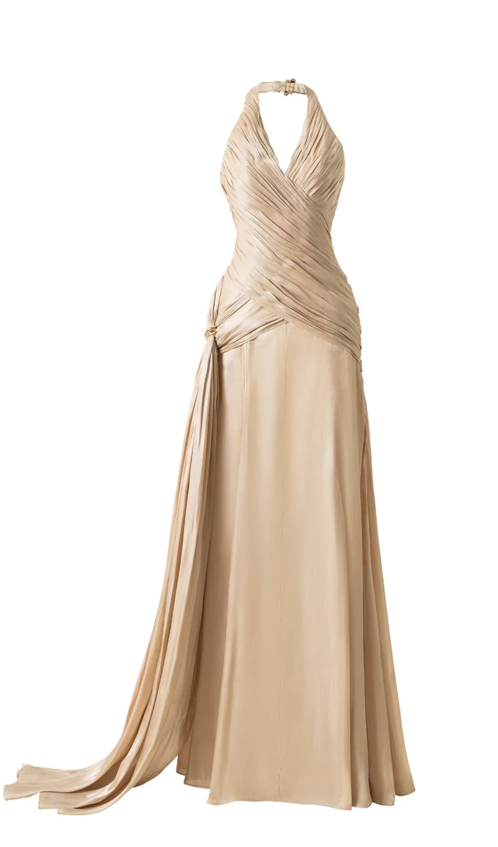 فستان قصير أحمر بدون حمالات مع فيونكة 