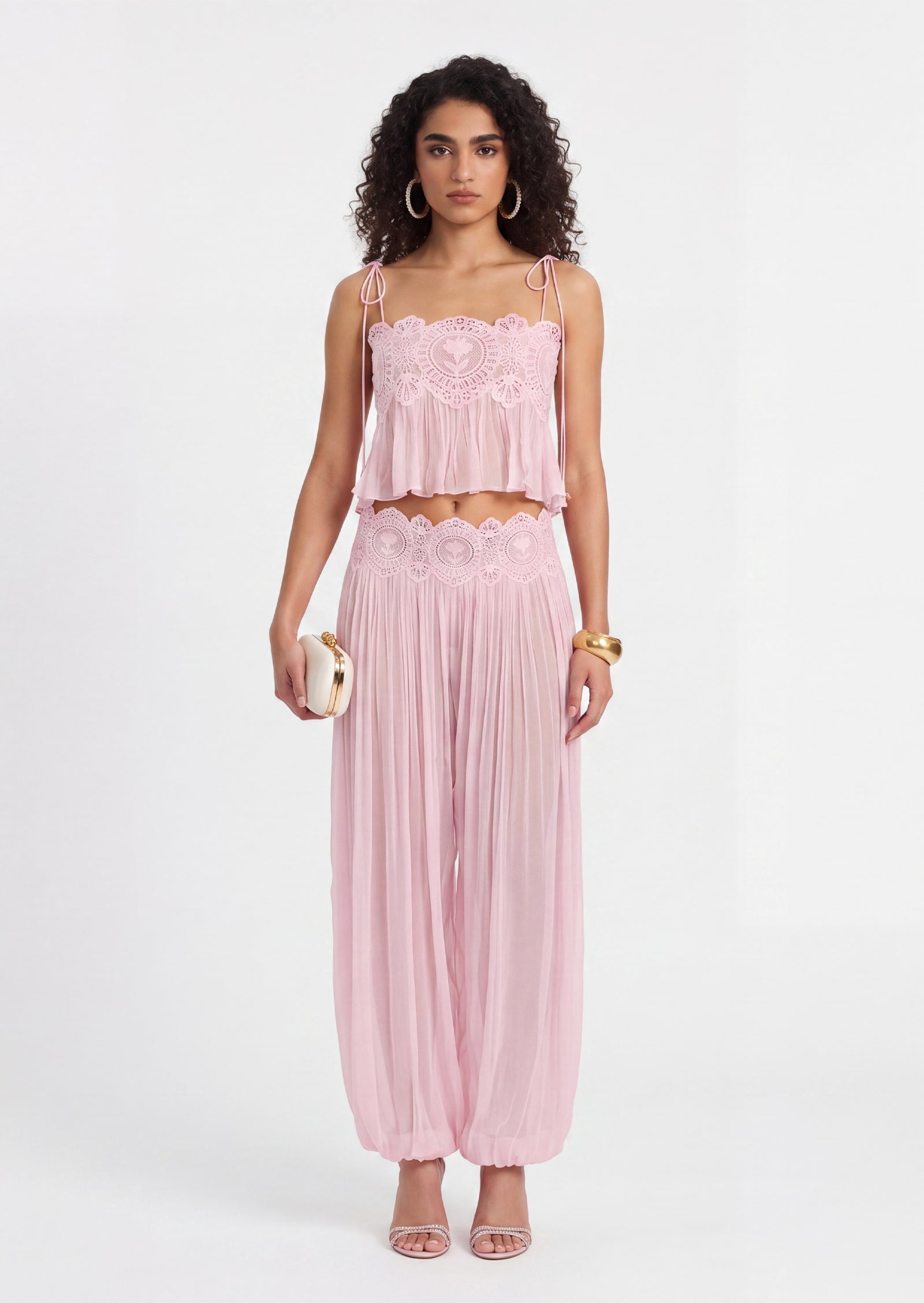 Midikleid in A-Linie mit Blumenmuster und Laternenärmeln