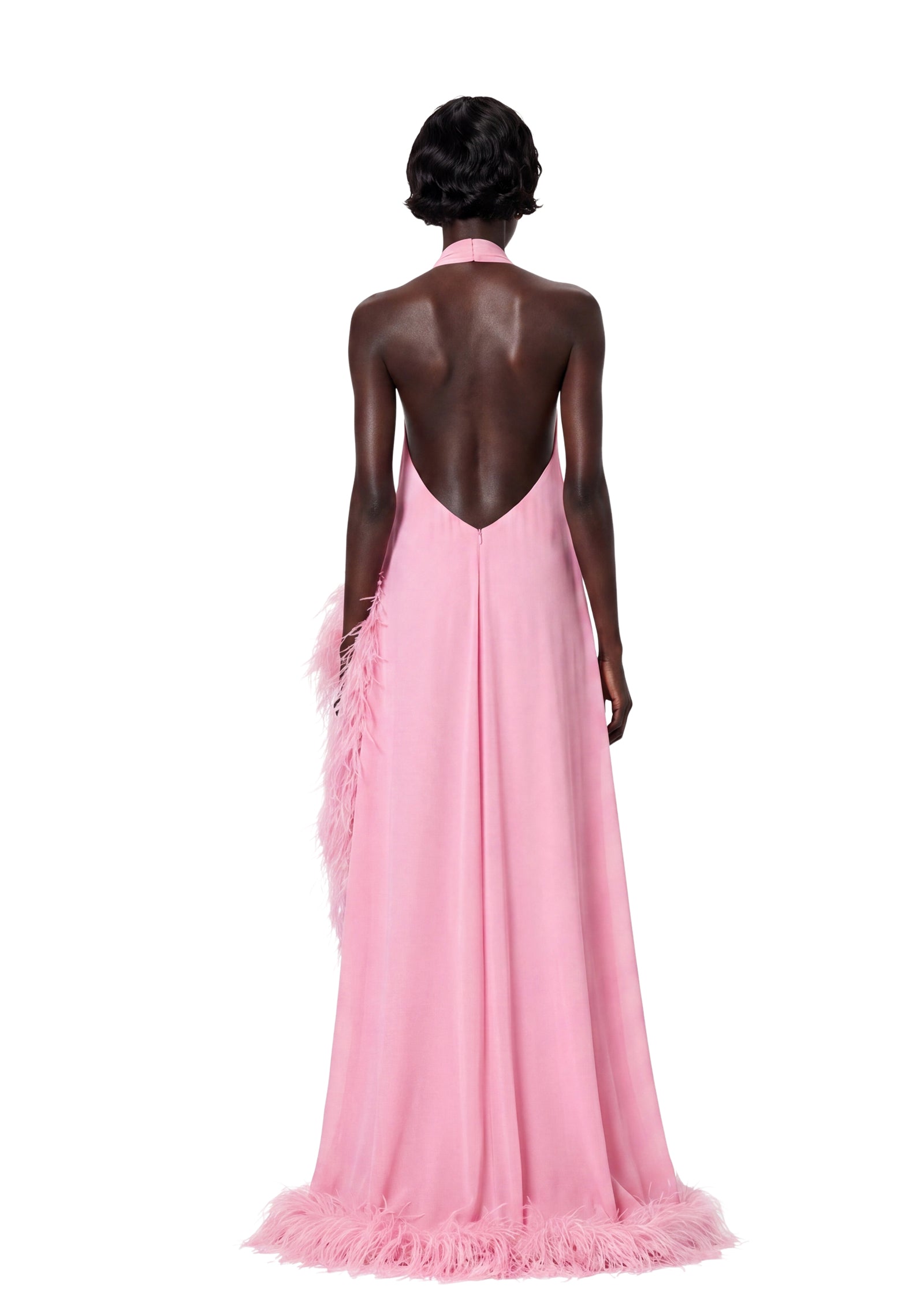 Leola Halter Neck Sleeveless Maxi Dress In Pink
