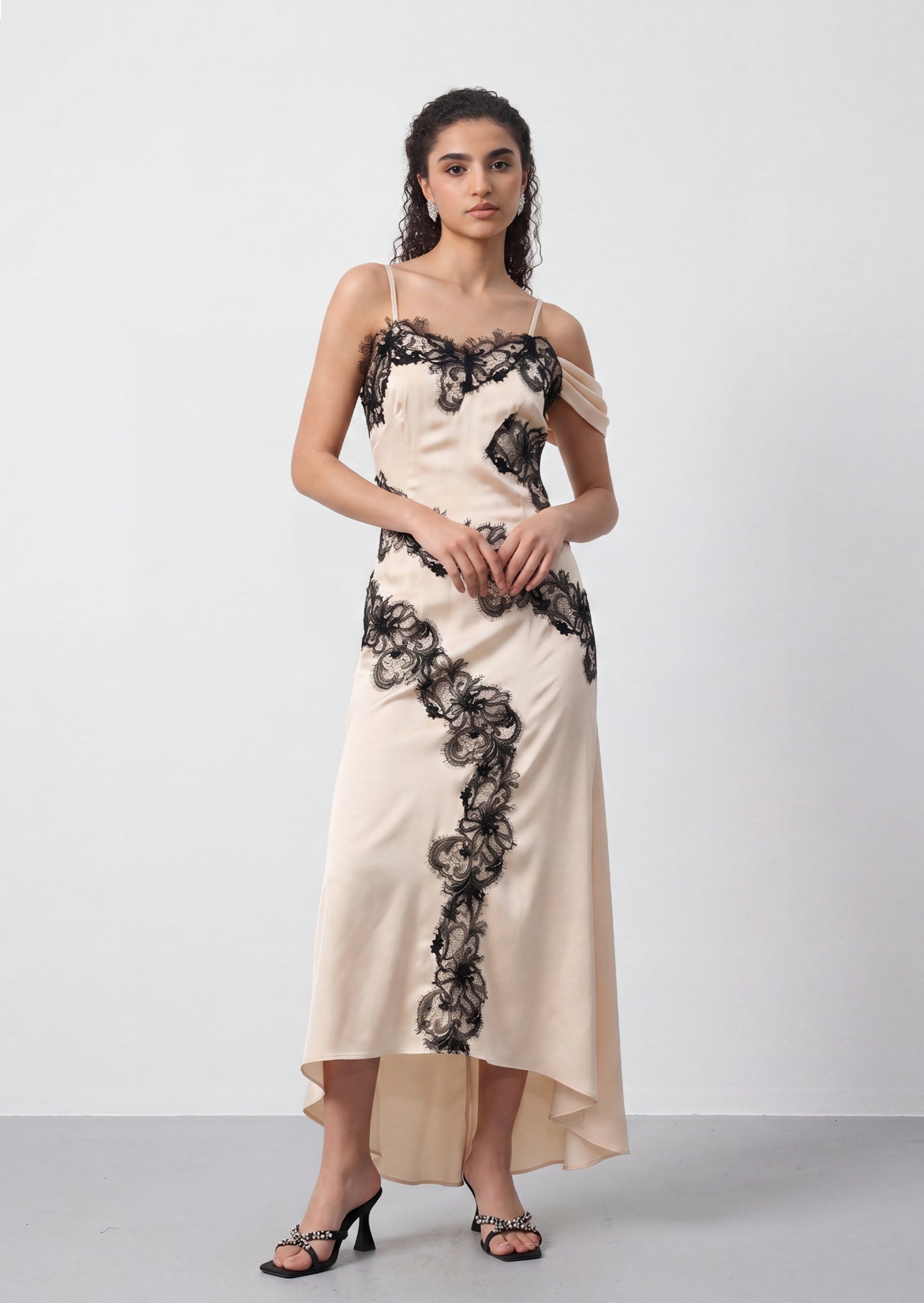 Dixie Lace Appliqués Maxi Dress