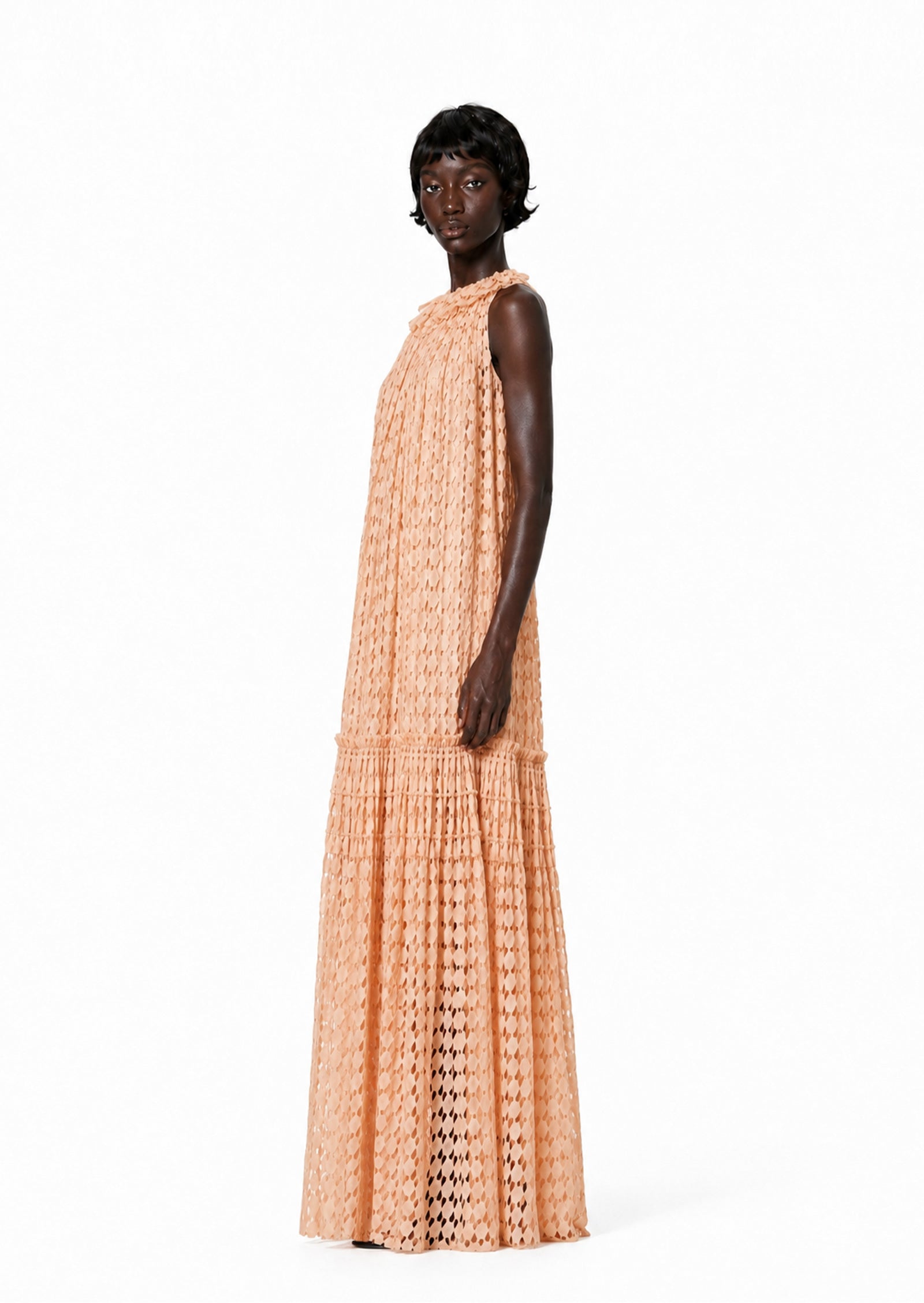 Almarie Lace High Neck Maxi Dress