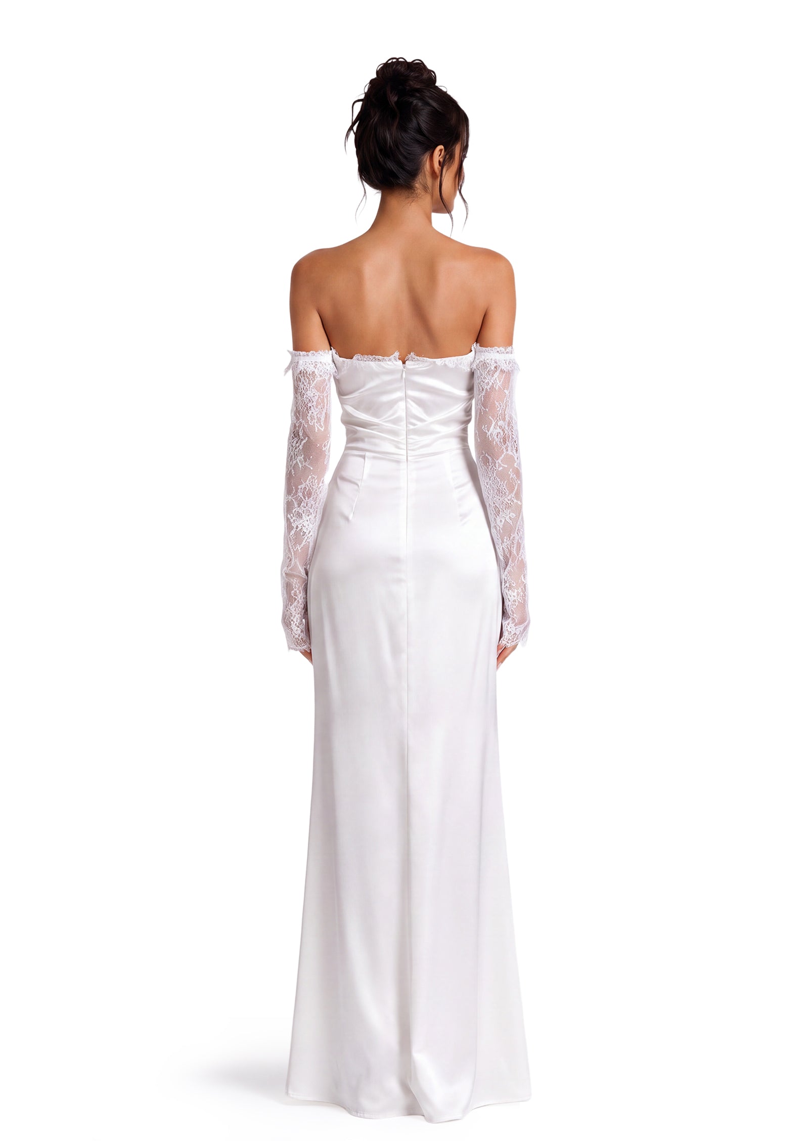 Naiya Satin Strapless Sleeveless Maxi Dress