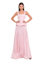 Midikleid in A-Linie mit Blumenmuster und Laternenärmeln