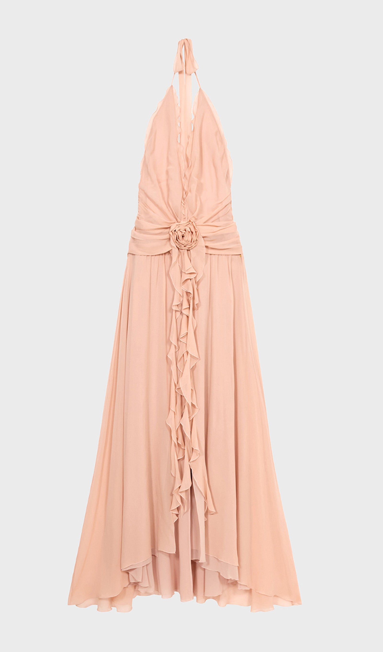 Midikleid in A-Linie mit Blumenmuster und Laternenärmeln