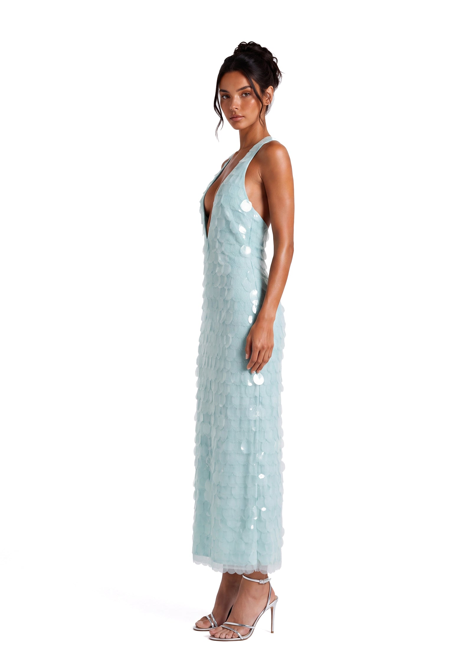 Leyla Sleeveless Sequined Midi Dress