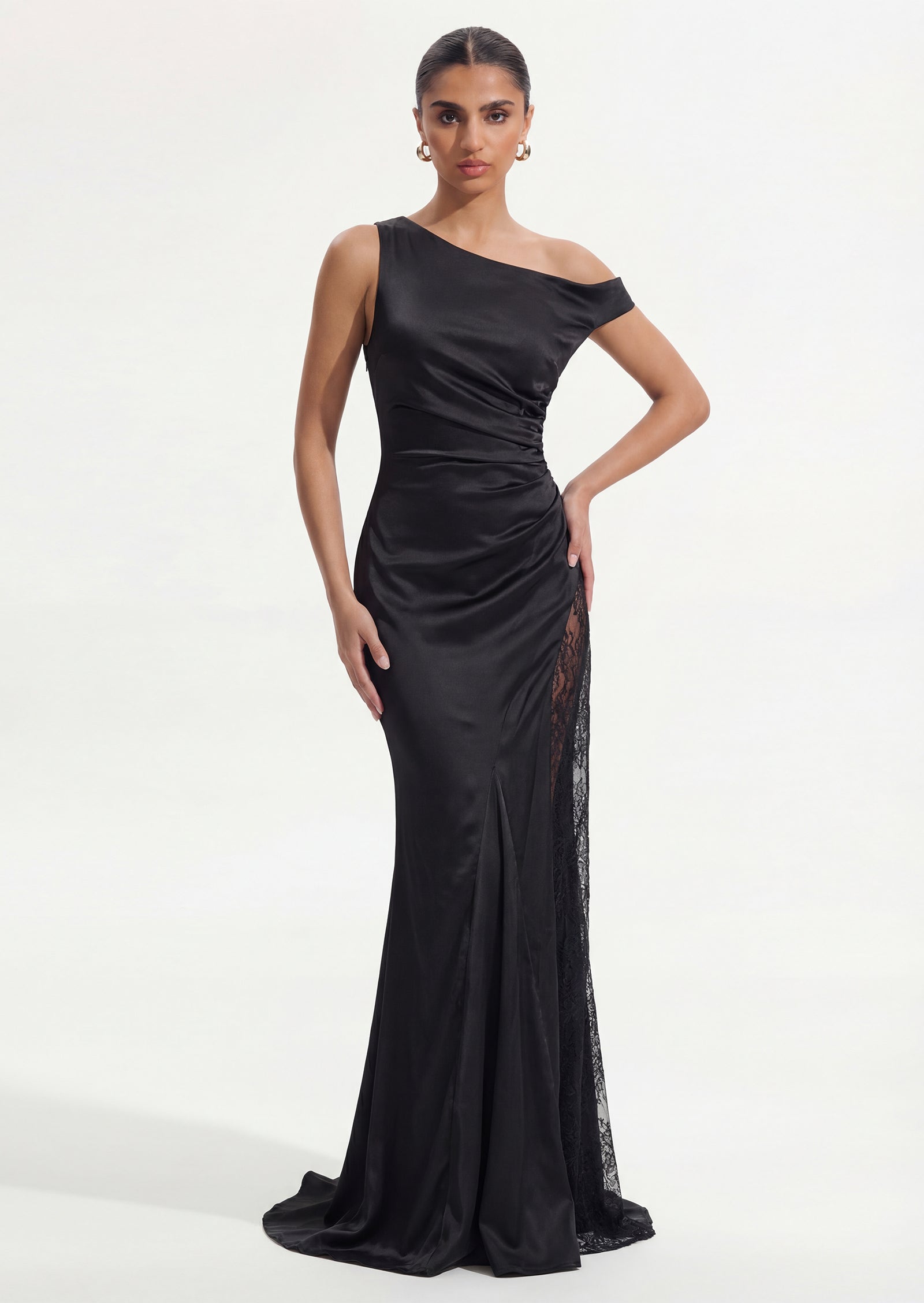 Midikleid in A-Linie mit Blumenmuster und Laternenärmeln