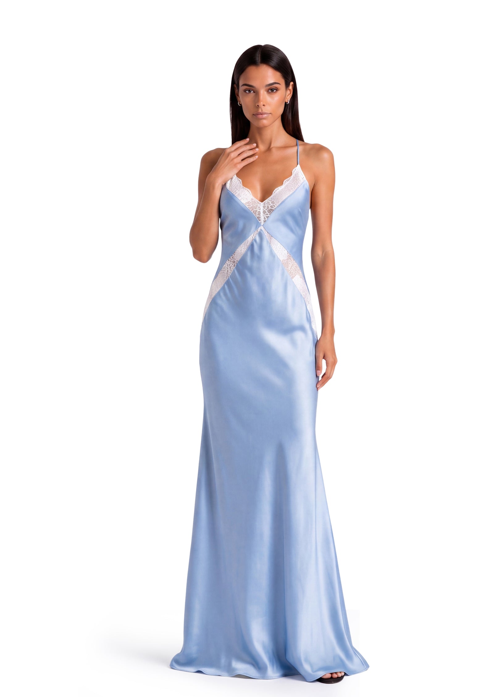 Midikleid in A-Linie mit Blumenmuster und Laternenärmeln