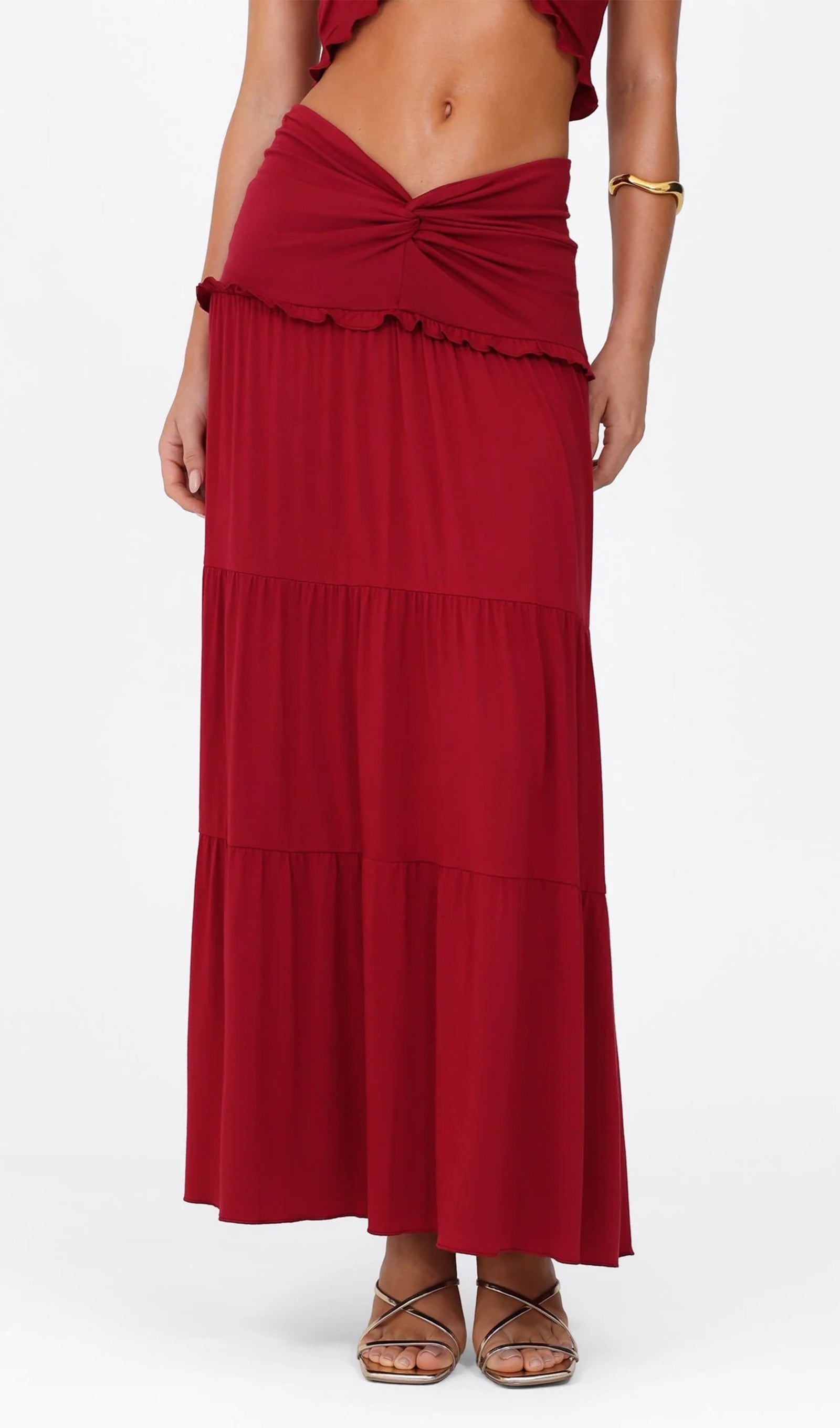Midikleid in A-Linie mit Blumenmuster und Laternenärmeln