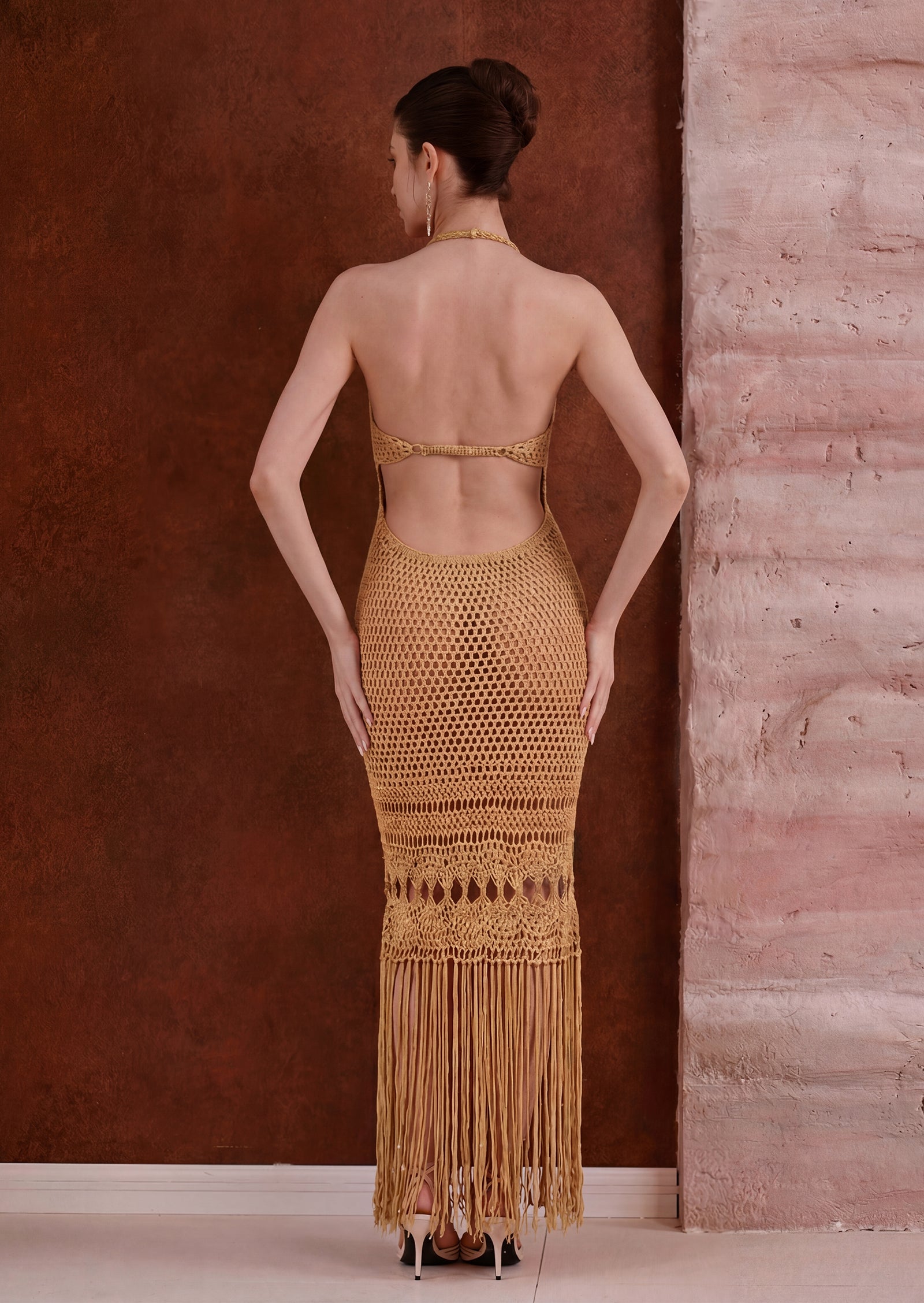 Kiara Crochet Knit Maxi Dress