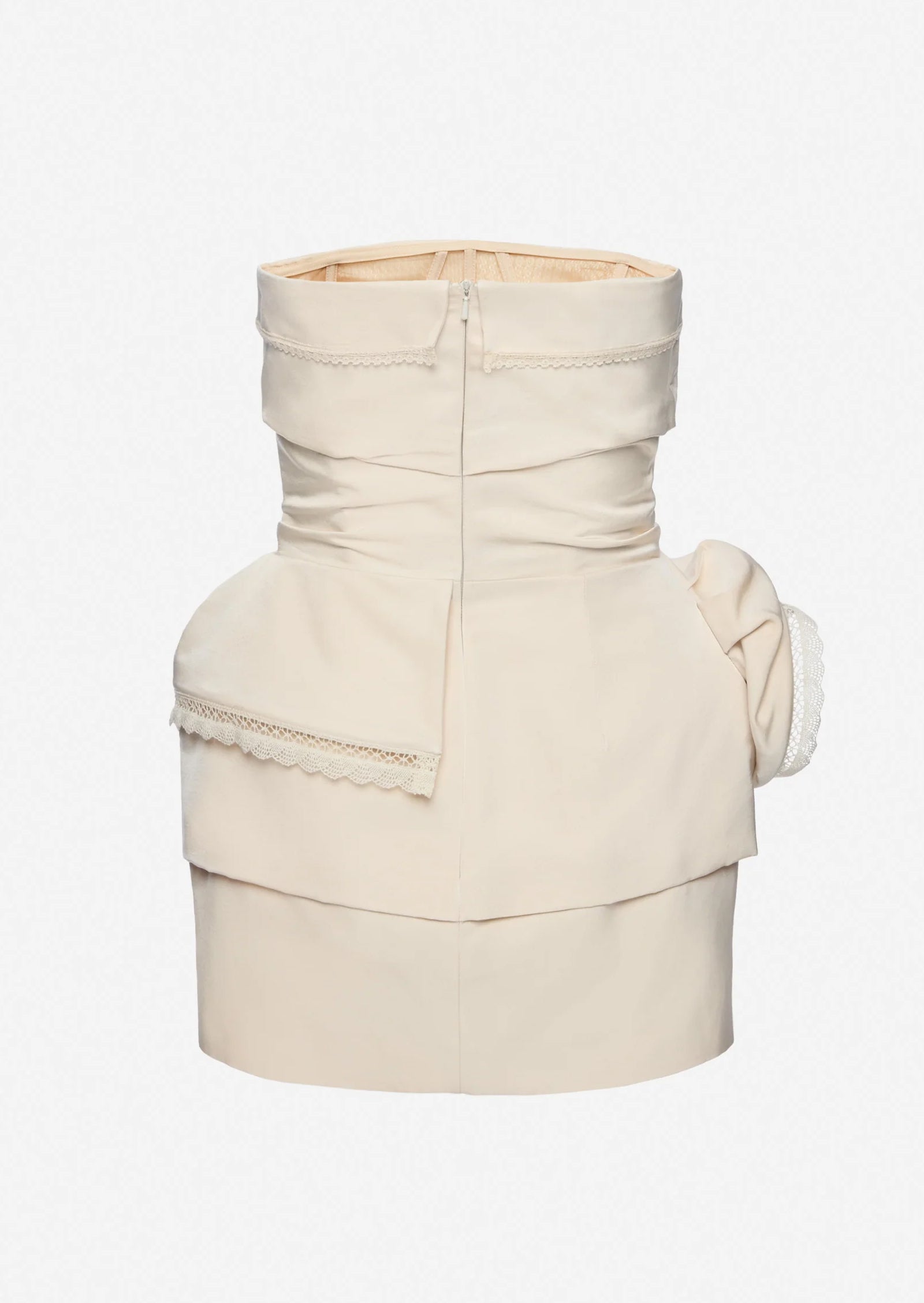 Dinan Strapless Corset Mini Dress In Ivory