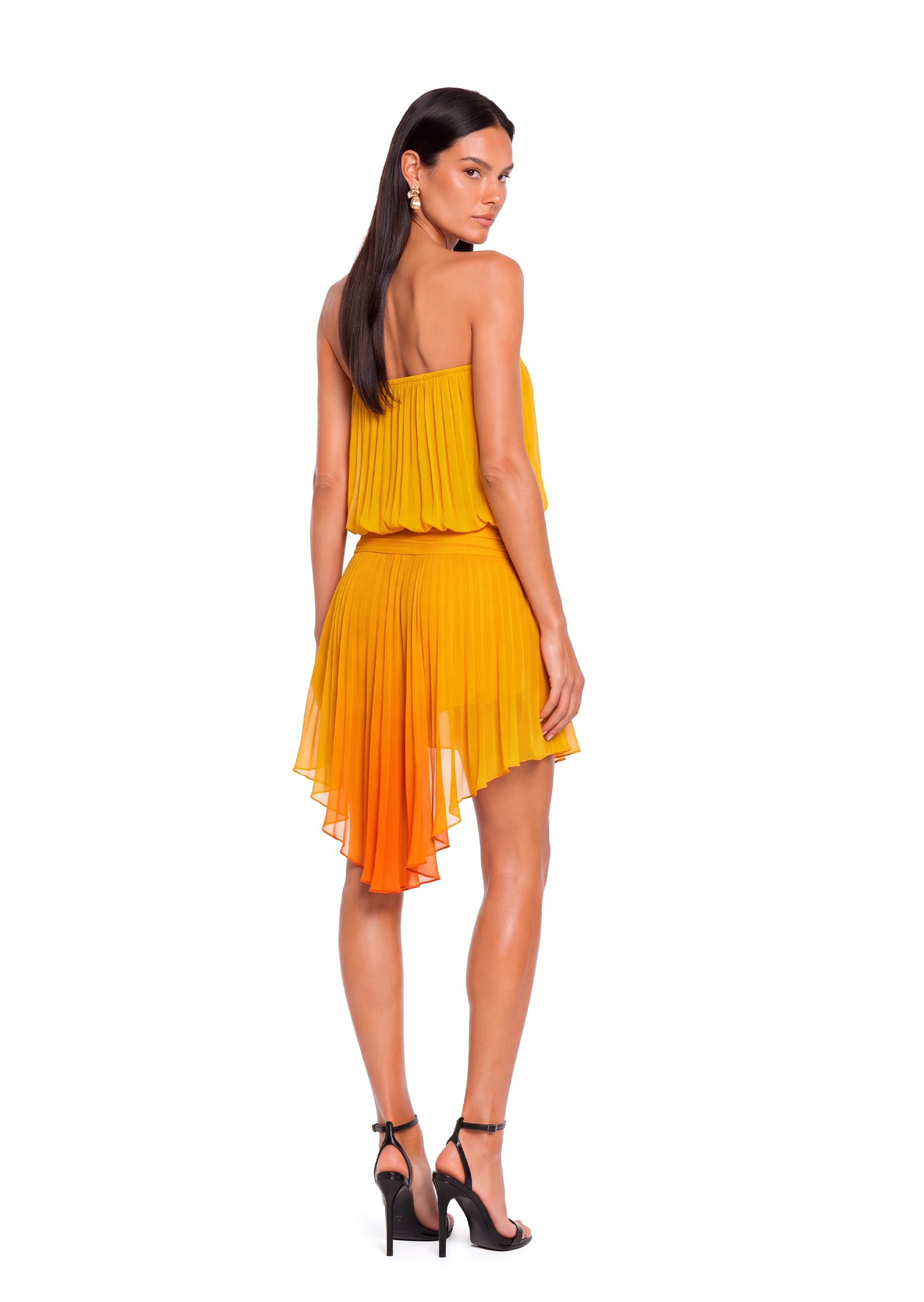 Zafar Strapless Irregular Hem Mini Dress