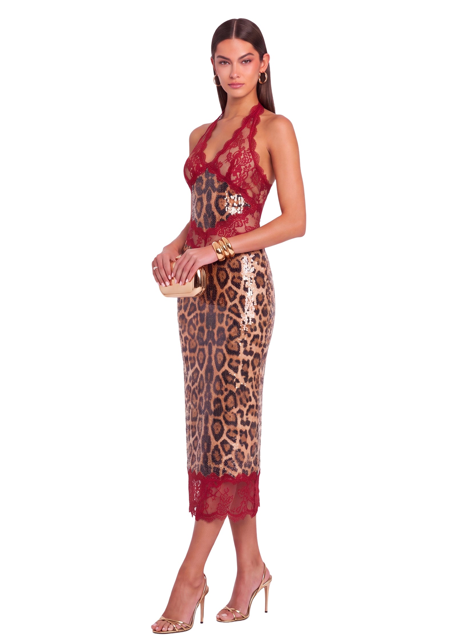 Sachin Halter Neck Midi Dress
