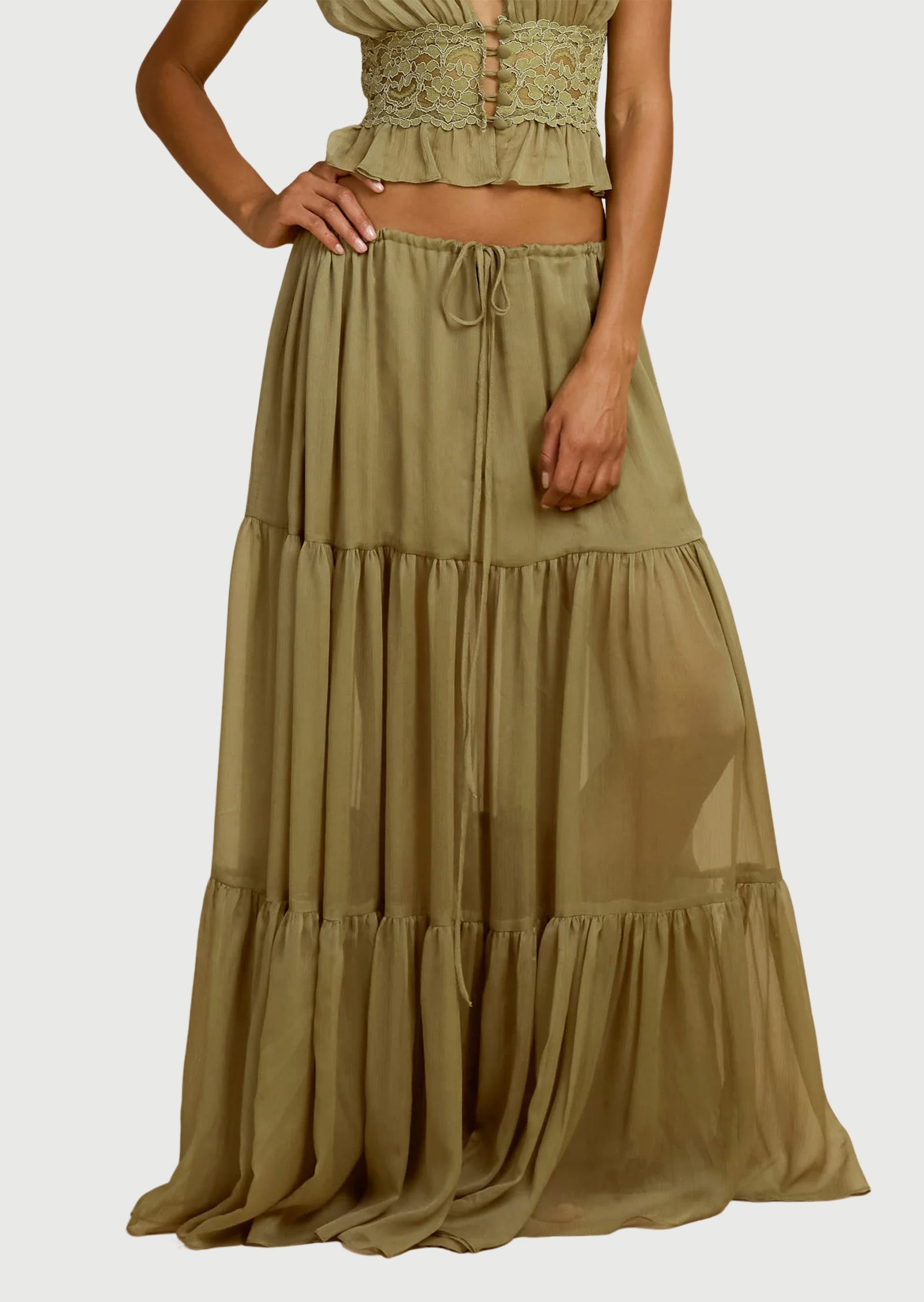 Midikleid in A-Linie mit Blumenmuster und Laternenärmeln