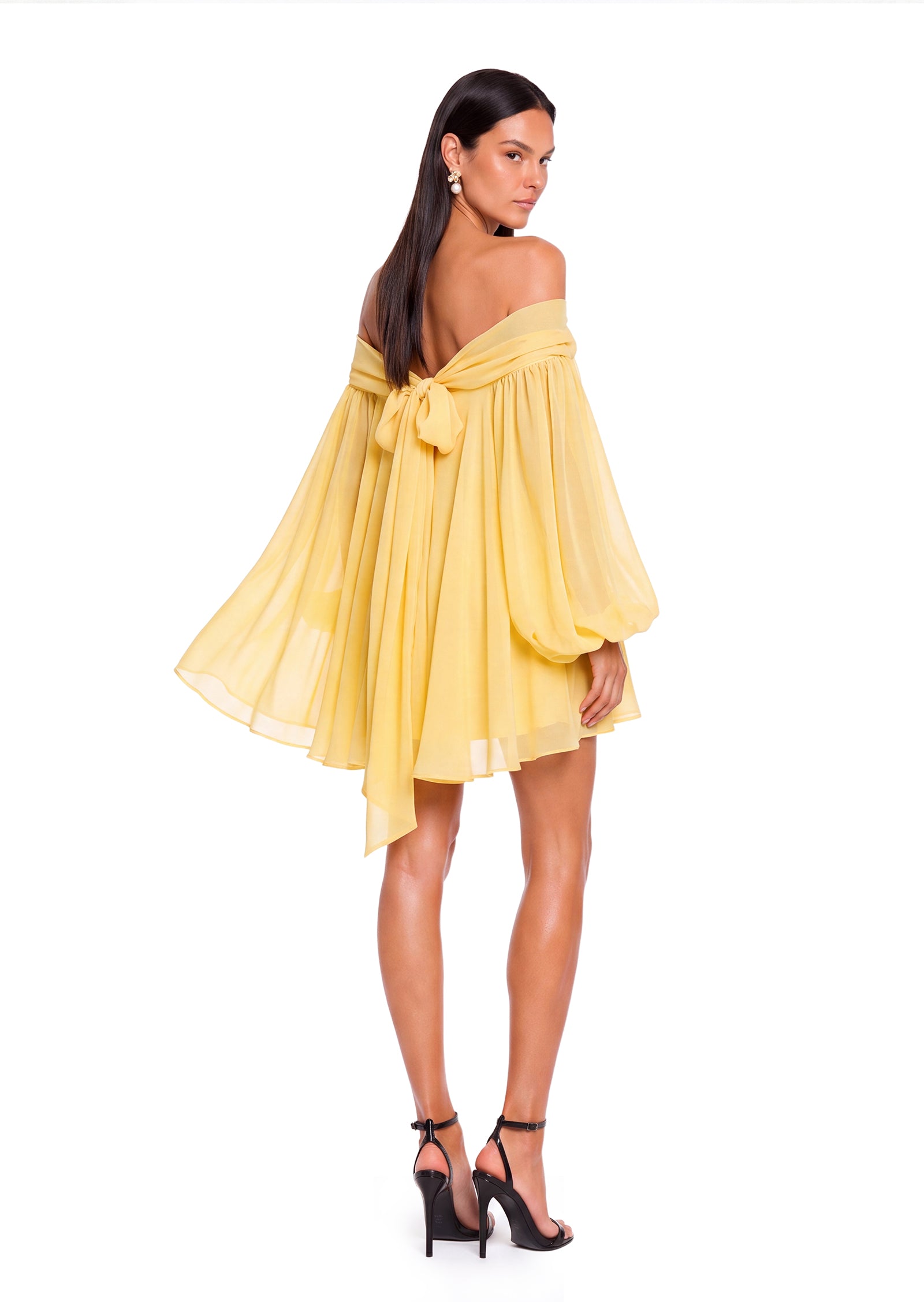 Jabulani Off Shoulder Mini Dress In Yellow