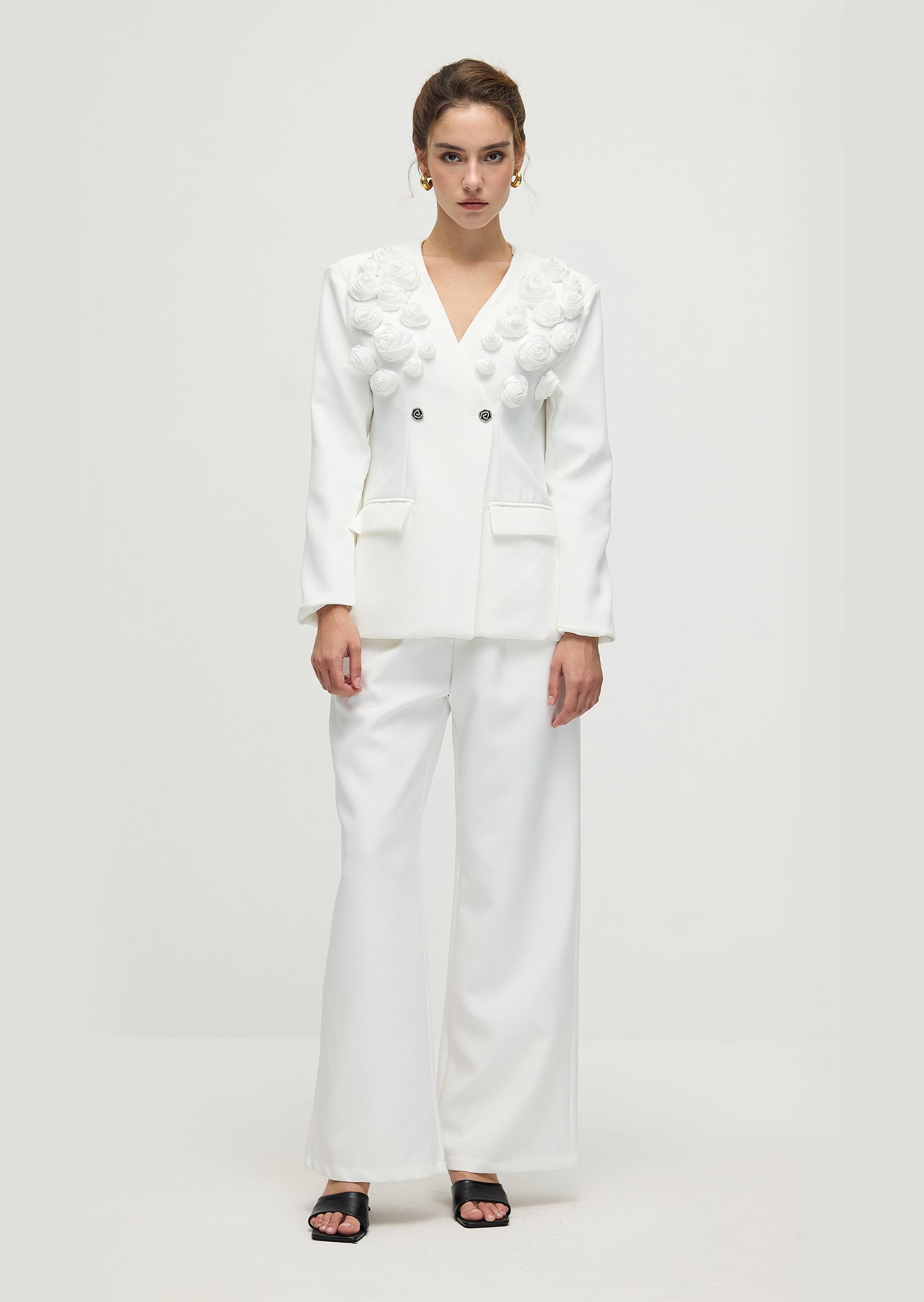 Slim Fit Blazer & Trousers Two-Piece Set In White