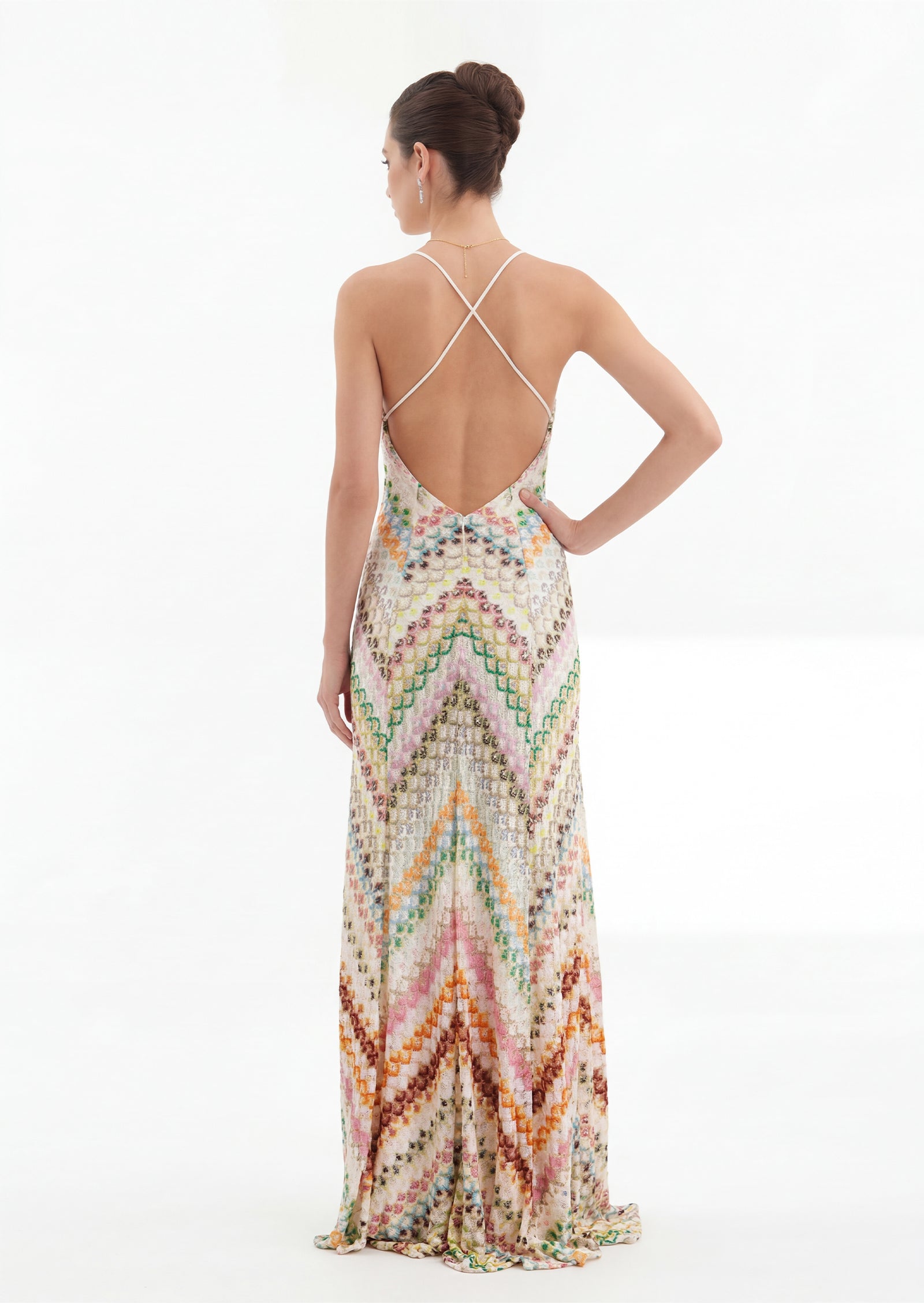 Midikleid in A-Linie mit Blumenmuster und Laternenärmeln