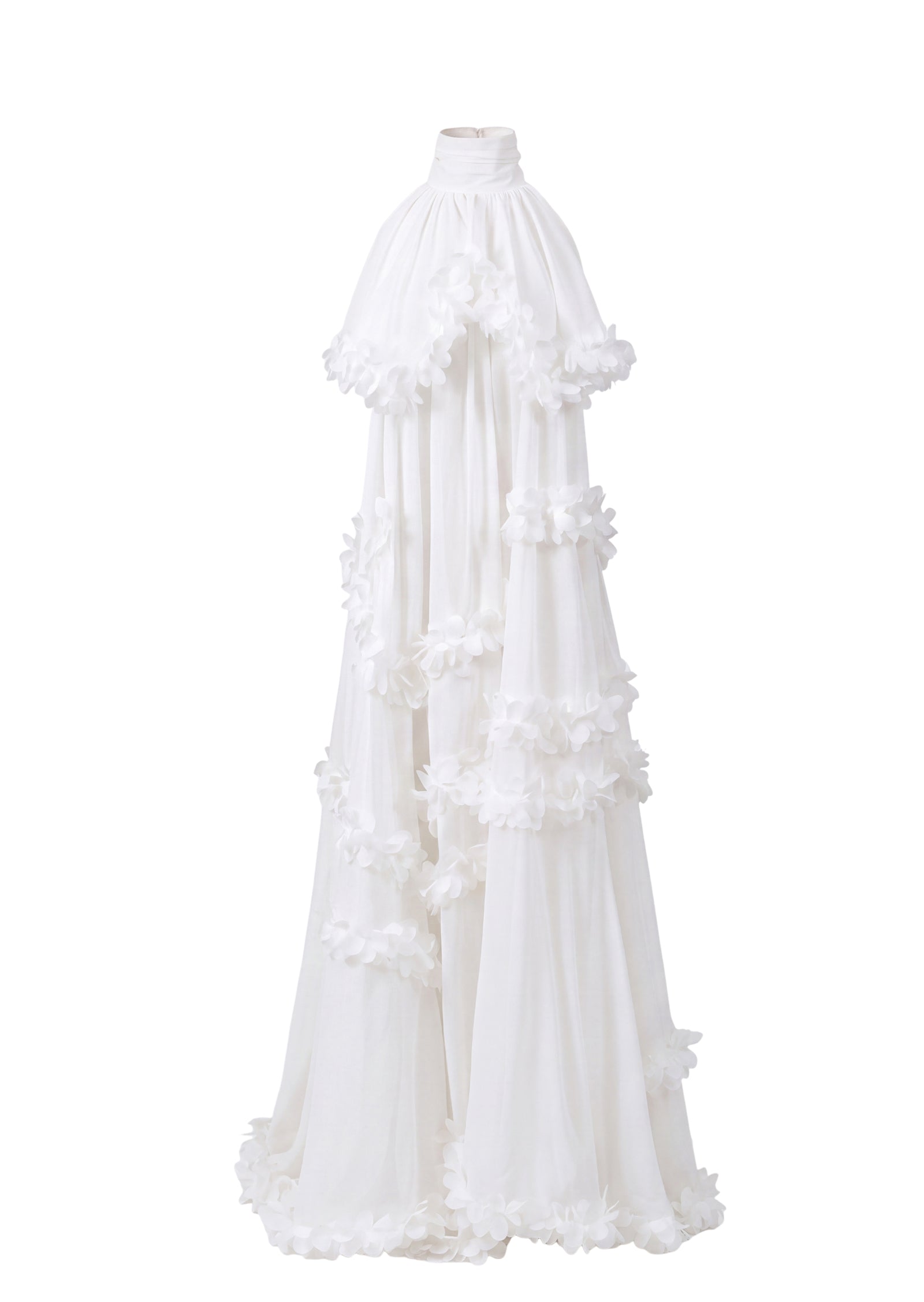 Midikleid in A-Linie mit Blumenmuster und Laternenärmeln