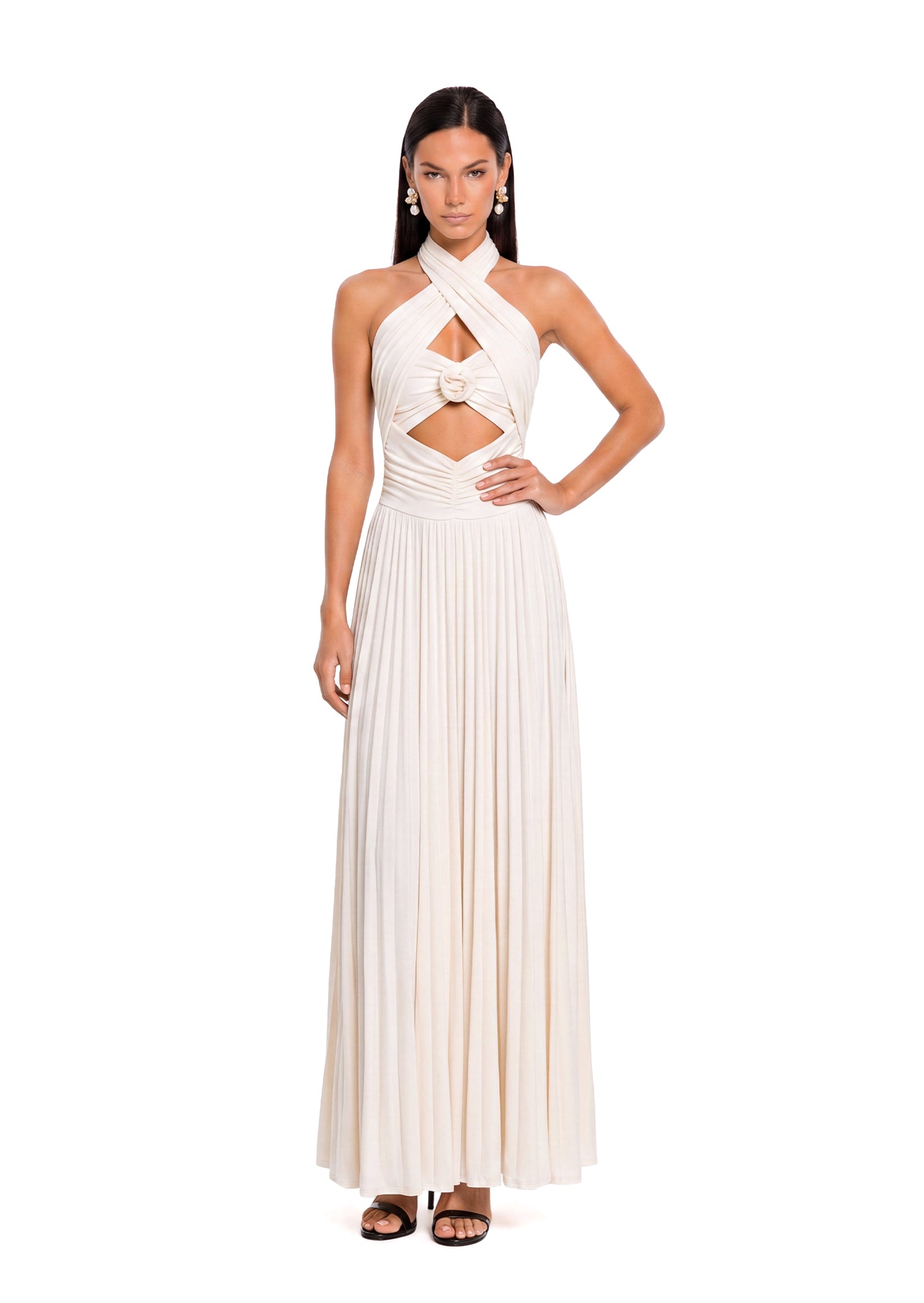 Zabrina Backless Halter Maxi Dress