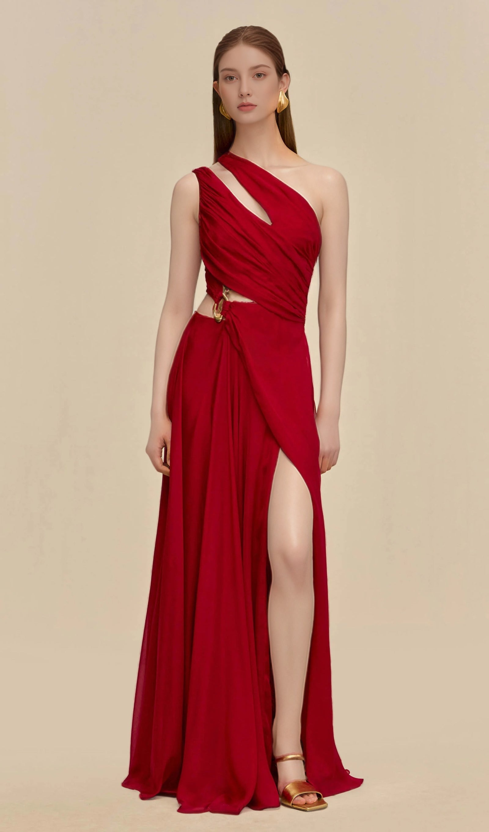 Midikleid in A-Linie mit Blumenmuster und Laternenärmeln