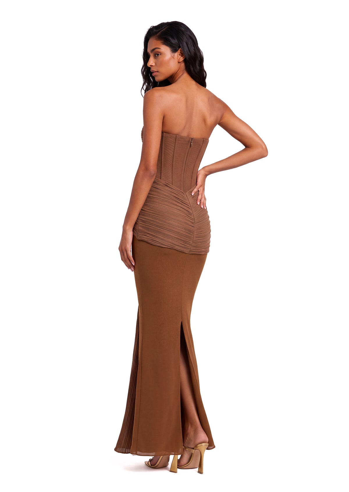 Yaniv Off The Shoulder Strapless Maxi Dress