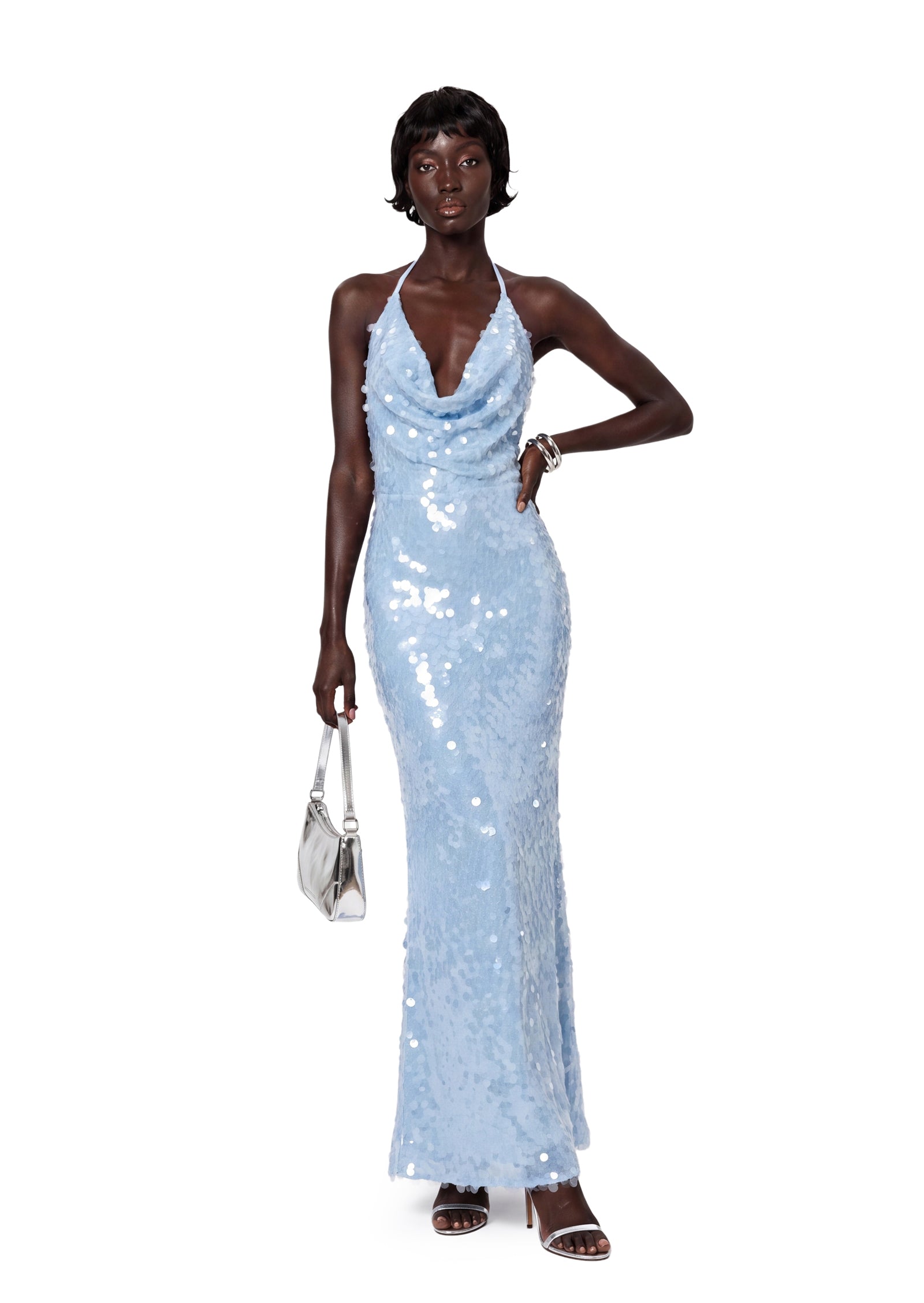 Kadeem Halter Neck Sequined Midi Dress