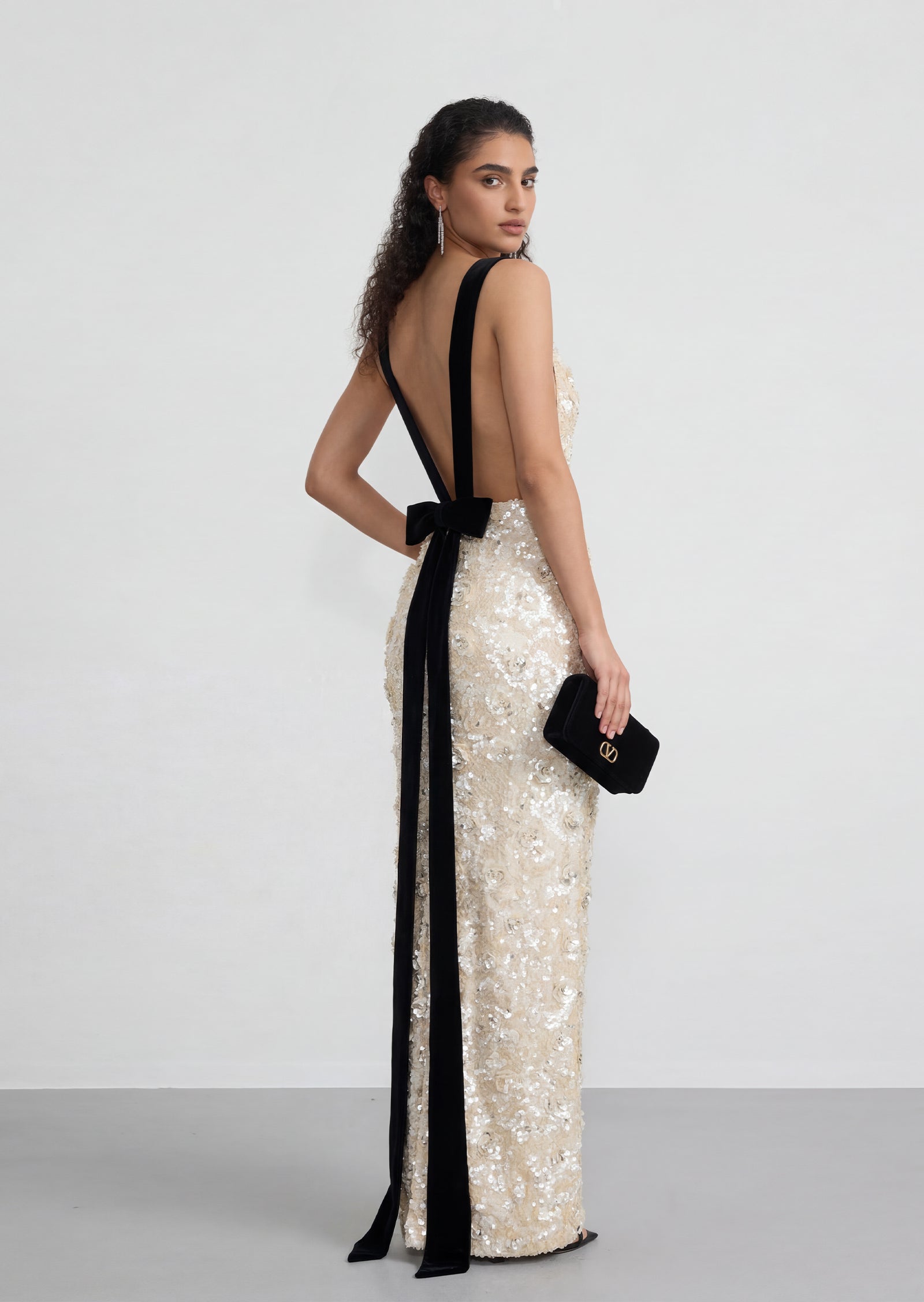Midikleid in A-Linie mit Blumenmuster und Laternenärmeln