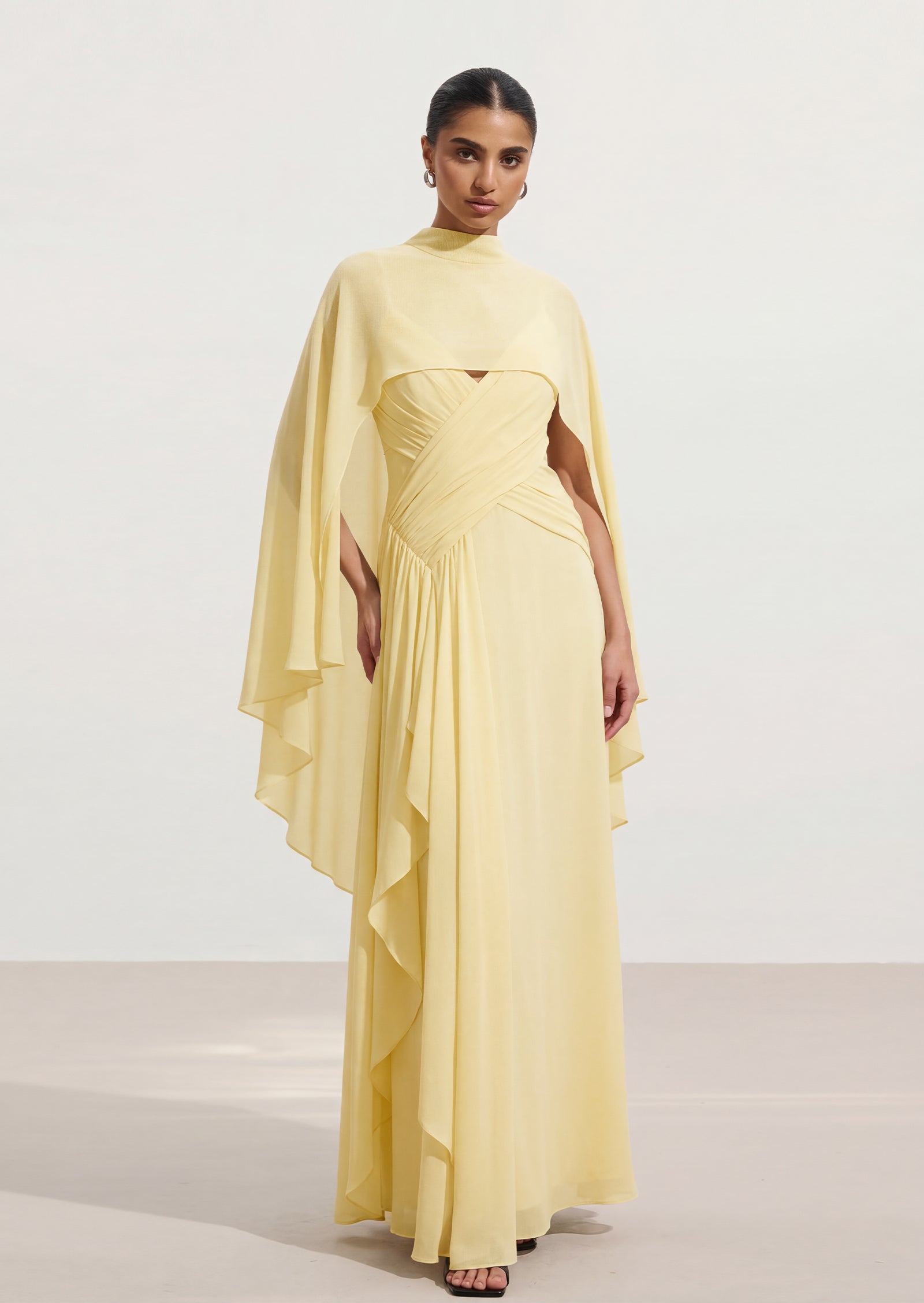 Millen Crinkle Cross Front Georgette Maxi Dress