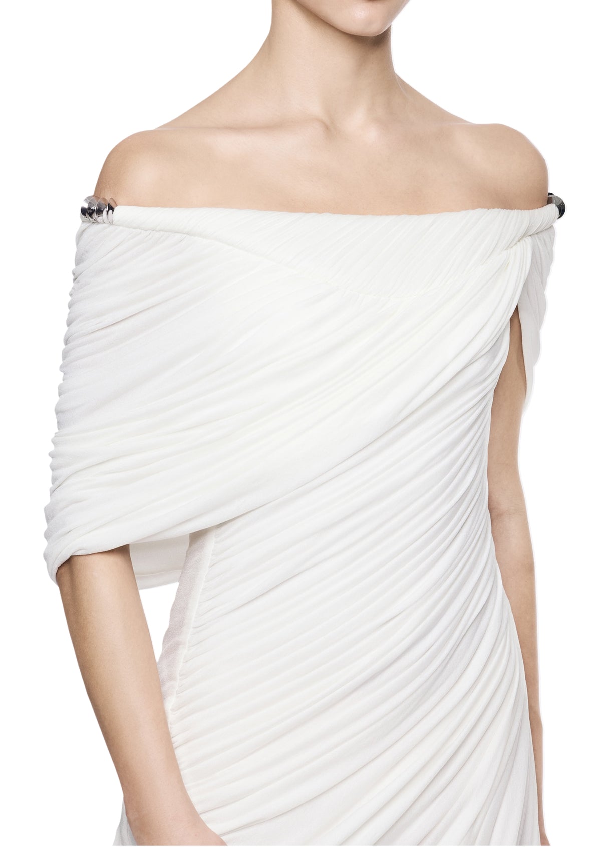Mahima Off Shoulder Stretch Maxi Dress In White
