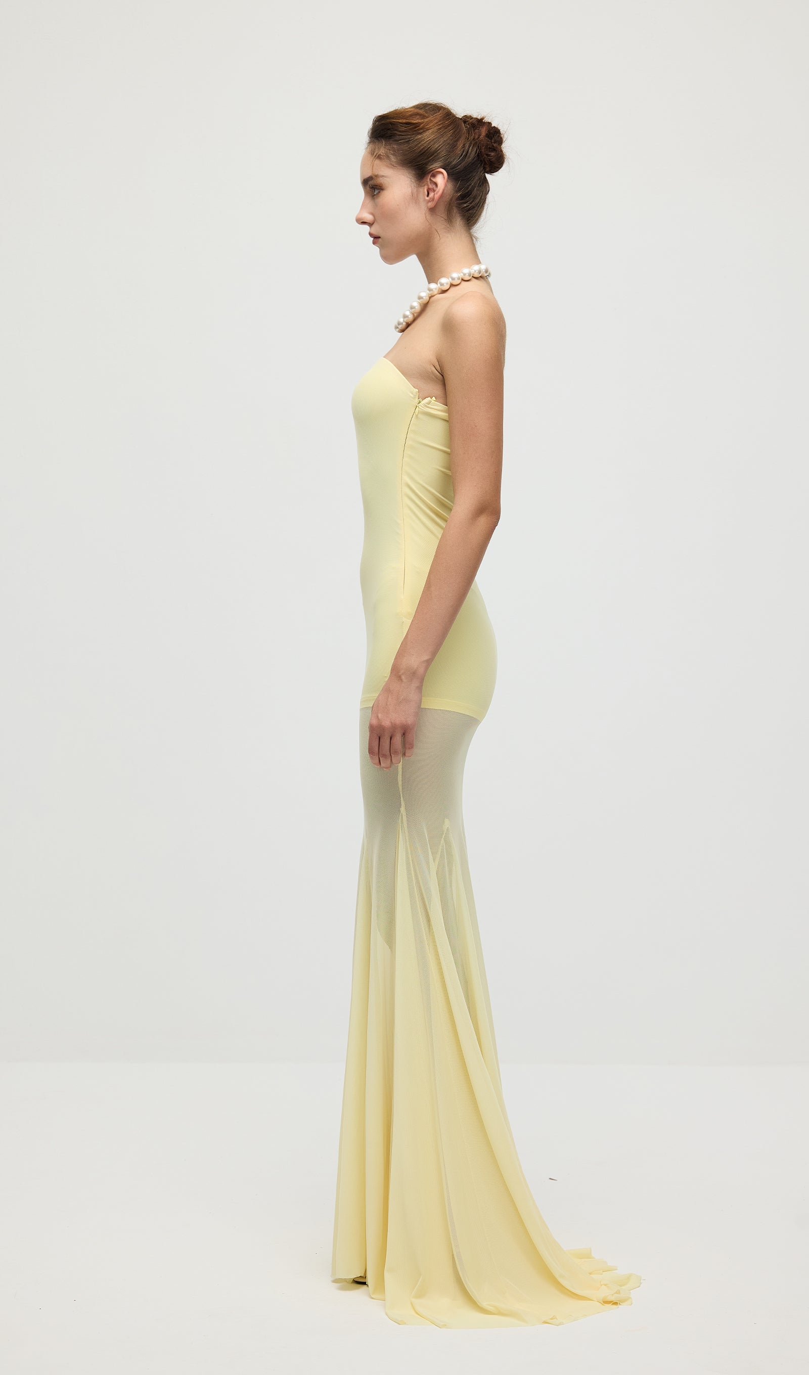 Midikleid in A-Linie mit Blumenmuster und Laternenärmeln